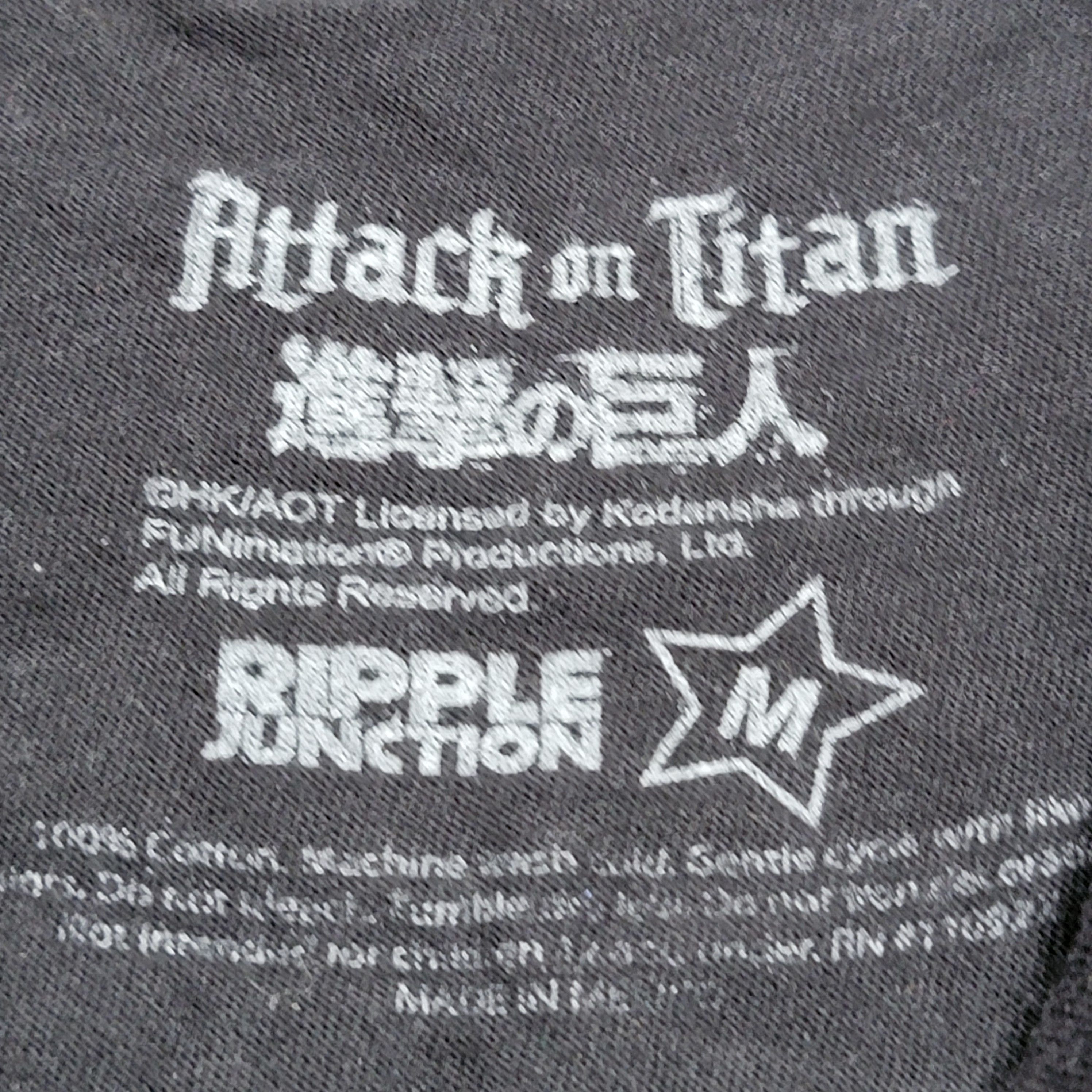 Ripple Junction Ripple Junction SS Black Tee "Attack On Titan" - Size Medium Size M / US 6-8 / IT 42-44 - 4 Thumbnail