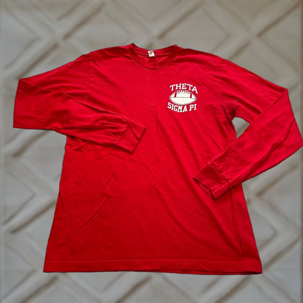 American Apparel American Apparel Shirt Adult Medium Red Long Sleeve Crew Neck Logo T-Shirt Unisex Size US M / EU 48-50 / 2 - 1 Thumbnail
