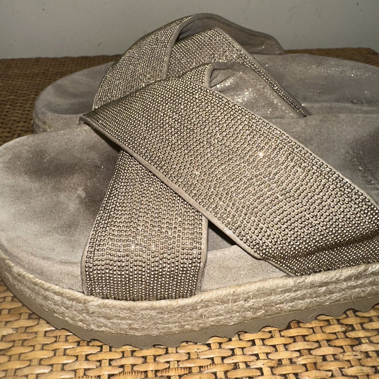 Brunello Cucinelli BRUNELLO CUCINELLI Women 5 Gold Criss Cross Monili Slide Size US 5 / IT 35 - 7 Thumbnail