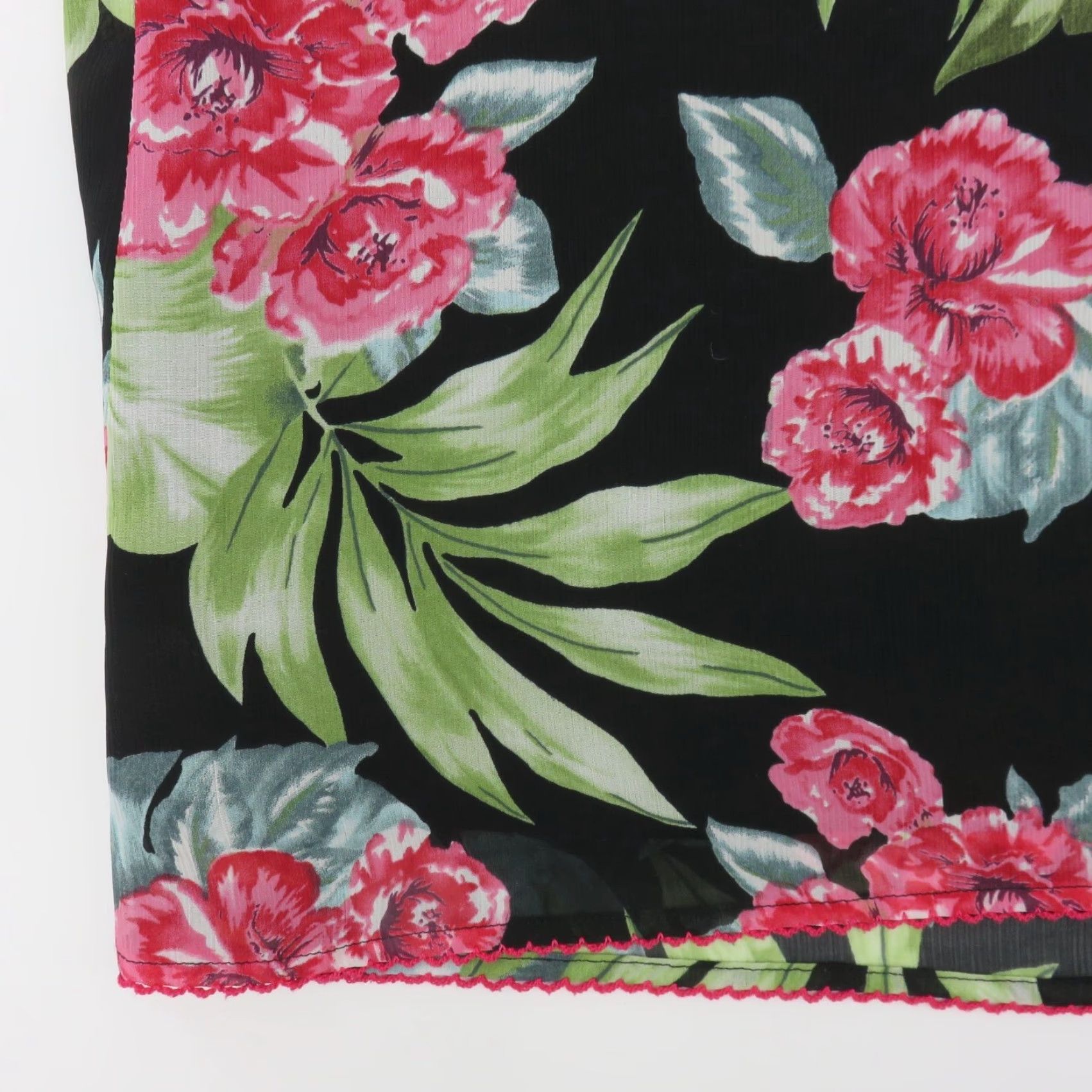 Vintage VINTAGE Nine & Company Petite 2P Black Floral Pencil Skirt Knee Length Women's Skirt, Lined, Zip Closure, Polyester, 90s Size 26" / US 2 / IT 38 - 2 Thumbnail