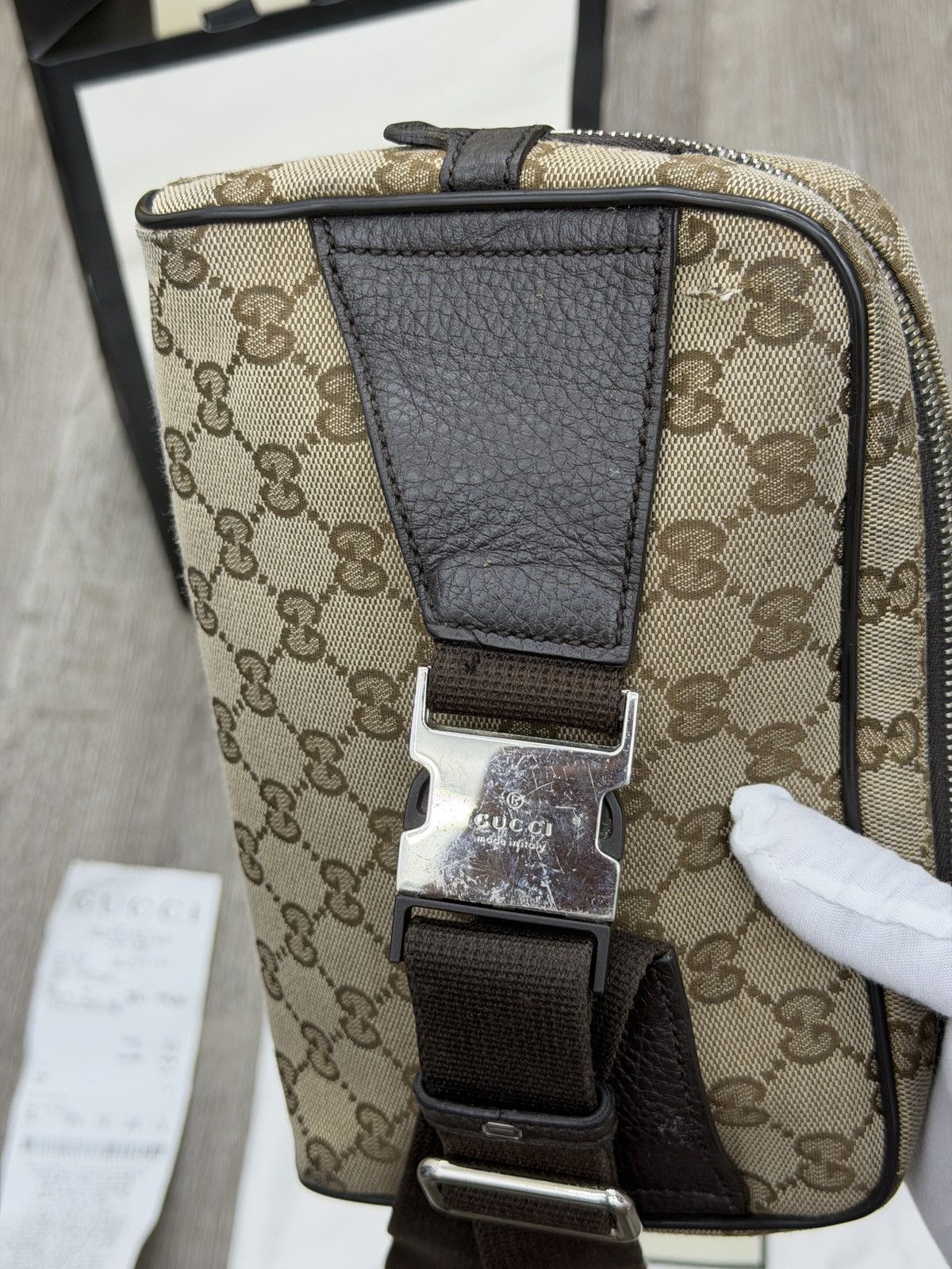 Gucci Gucci Belt Bag GG Supreme Small Beige/Black Size ONE SIZE - 7 Thumbnail