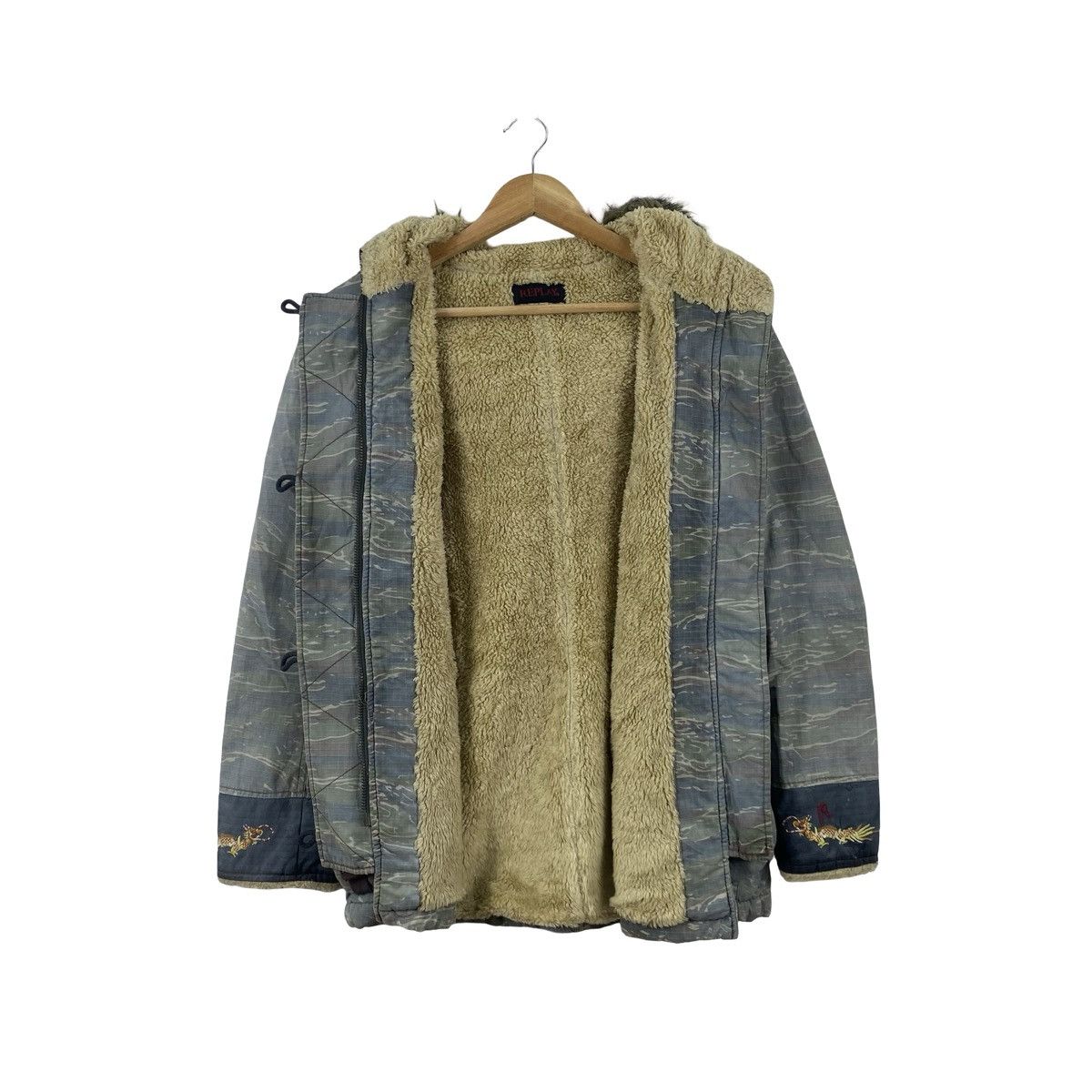 Replay Vintage REPLAY TIGER CAMO Fur Hooded Parka Jacket Utility Size US S / EU 44-46 / 1 - 7 Thumbnail
