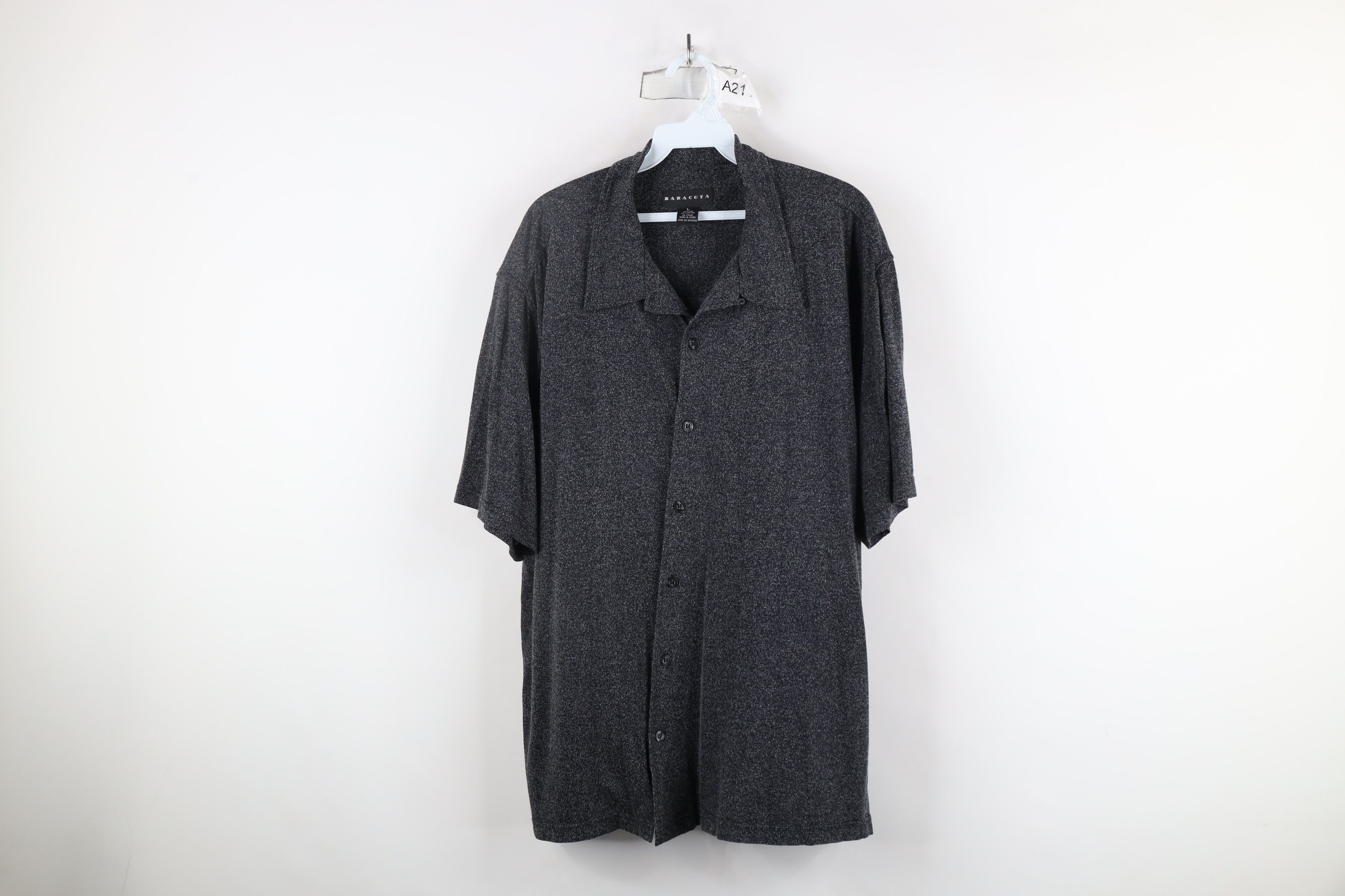 Vintage Vintage 90s Streetwear Blend Looped Collar Button Shirt Gray Size US L / EU 52-54 / 3 - 1 Thumbnail