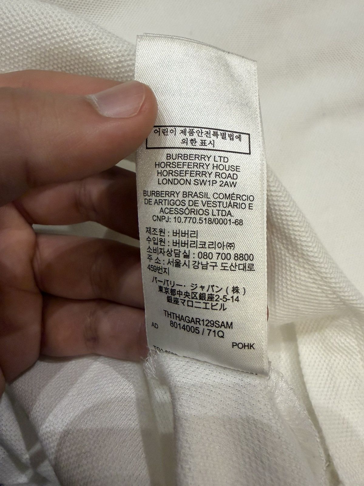 Burberry Burberry White Polo Shirt Size US L / EU 52-54 / 3 - 6 Thumbnail