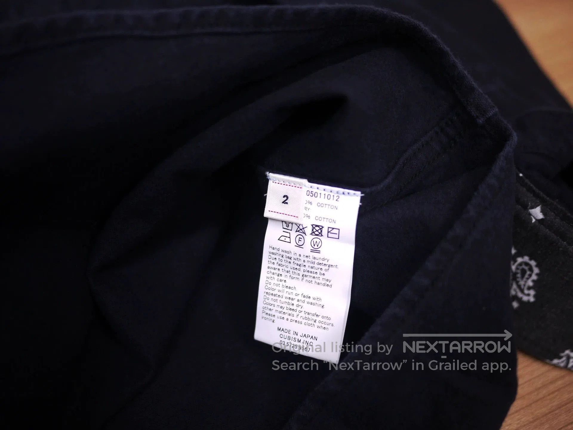 Visvim Black Long Sleeve Button-Up Shirt with Bandana Cuffs. Size US M / EU 48-50 / 2 - 7 Thumbnail