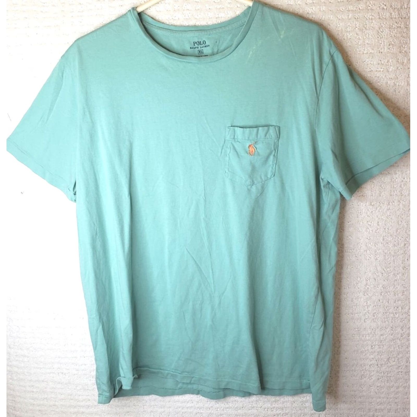 Polo Ralph Lauren Polo Ralph Lauren Tee Shirt Mens XL Teal Green 100% Cotton Crew Neck Short Sleeve Embroidered Logo Vintage: No Size US XL / EU 56 / 4 - 2 Thumbnail