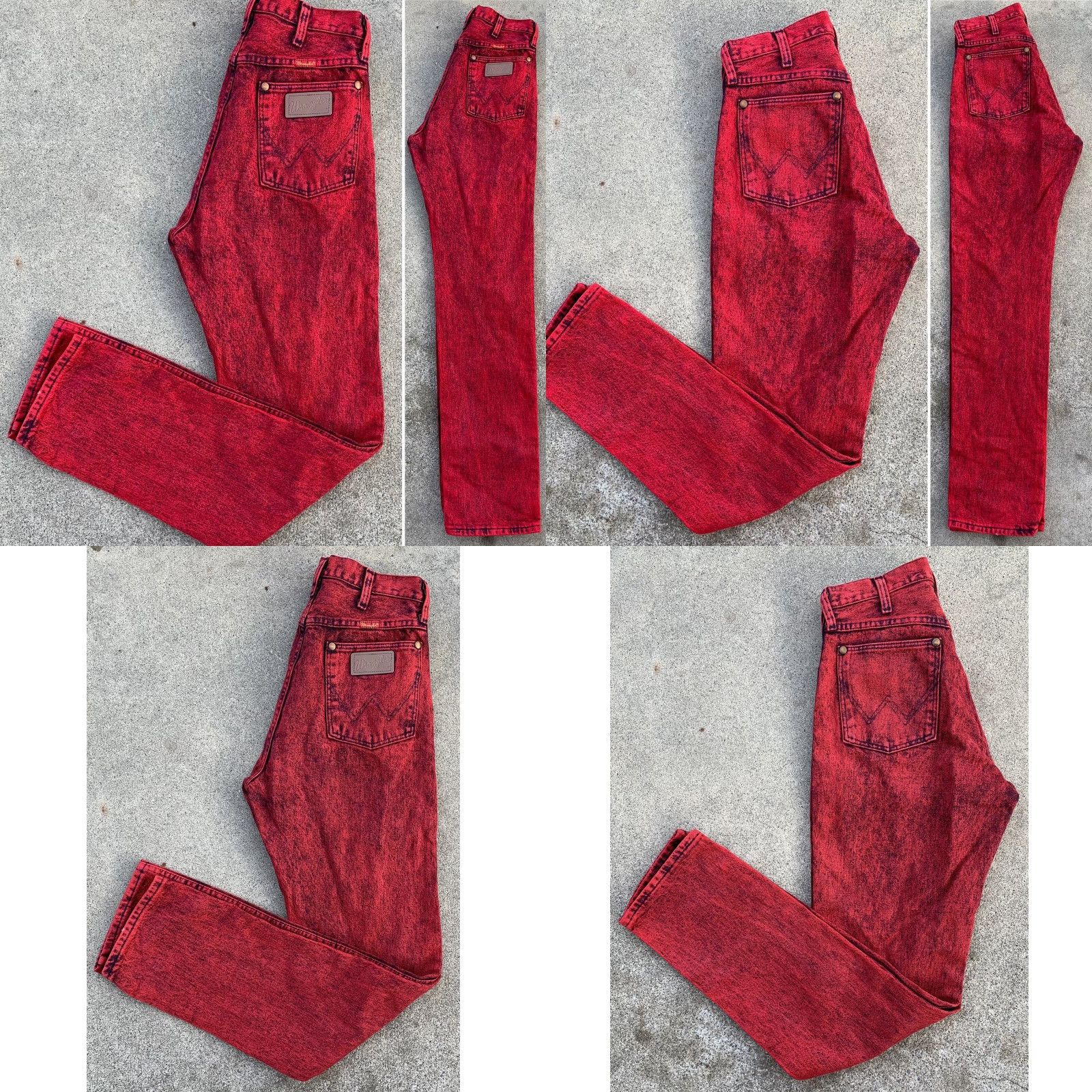 Wrangler VINTAGE Wrangler Jeans High Waist Red Acid Wash 28” X 33” Juniors Women XS-7 X 32? Size 28" / US 6 / IT 42 - 8 Thumbnail
