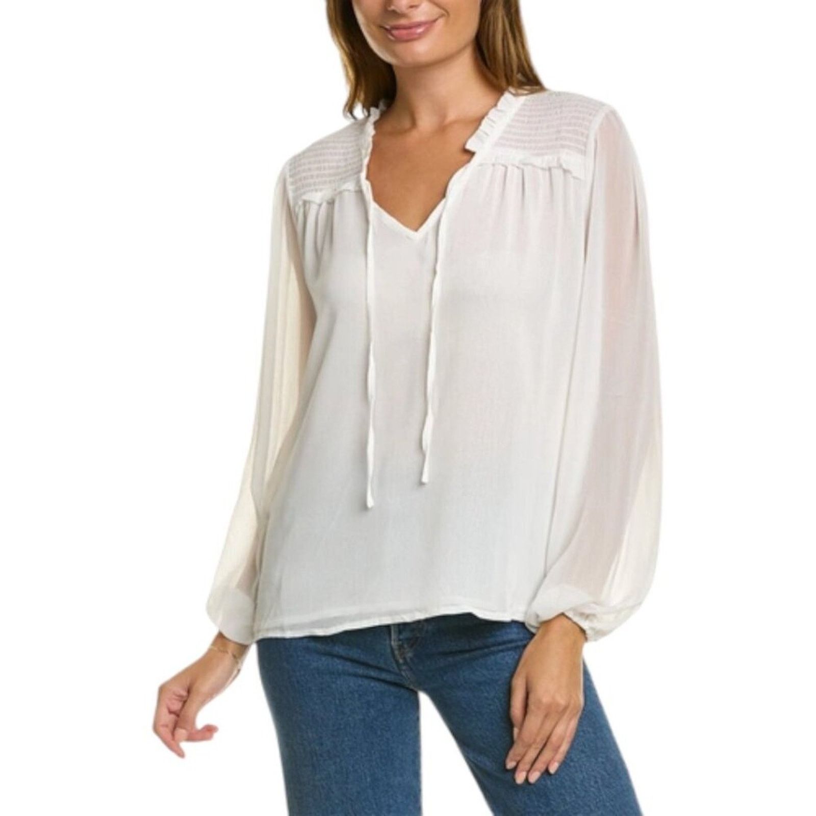Laundry by Shelli Segal Laundry by Shelli Segal White Blouse Small NWOT $89 MSRP Size S / US 4 / IT 40 - 1 Thumbnail