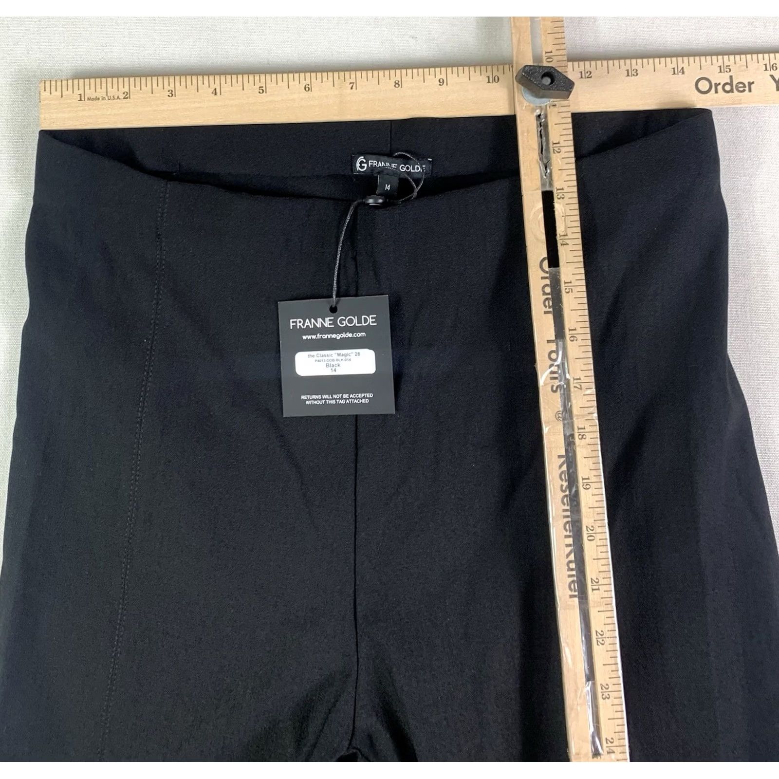 Agolde Franne Golde Pants Women 14 Black Magic Solid NWT 28x28 Dress Pants Straight Trouser Casual Party/Cocktail 8.5-10.5 Mid Rise Mens Womens Girls Size 36" / US 14 / IT 50 - 8 Thumbnail