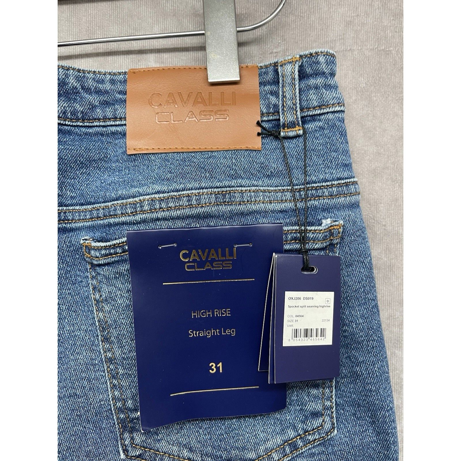 Cavalli Class NWT Cavalli Class Denim Jeans Straight Leg High Rise Blue St Size US 31 - 4 Thumbnail