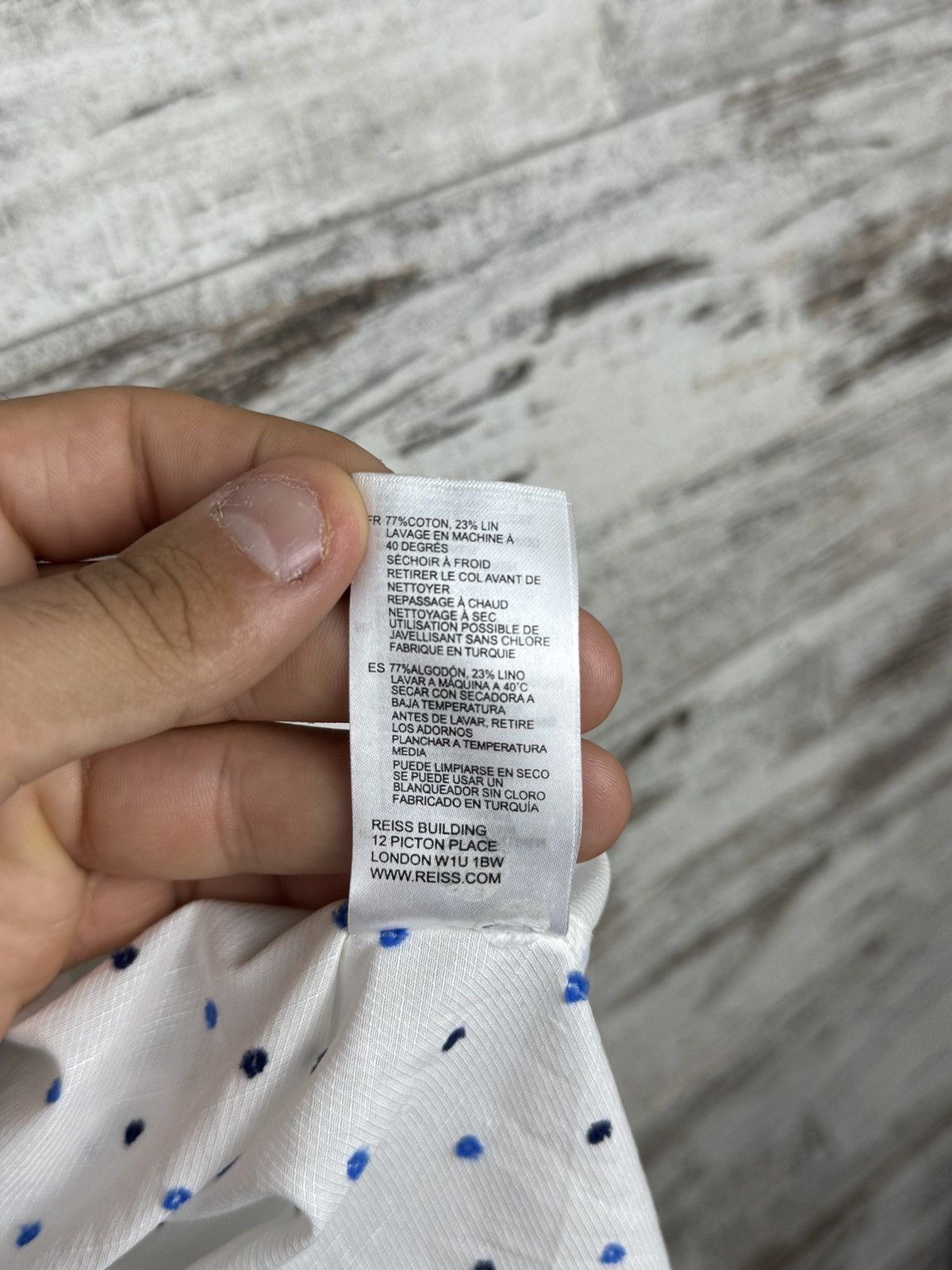 Reiss Mens Reiss shirts button up cotton linen luxury size L Size US L / EU 52-54 / 3 - 8 Thumbnail