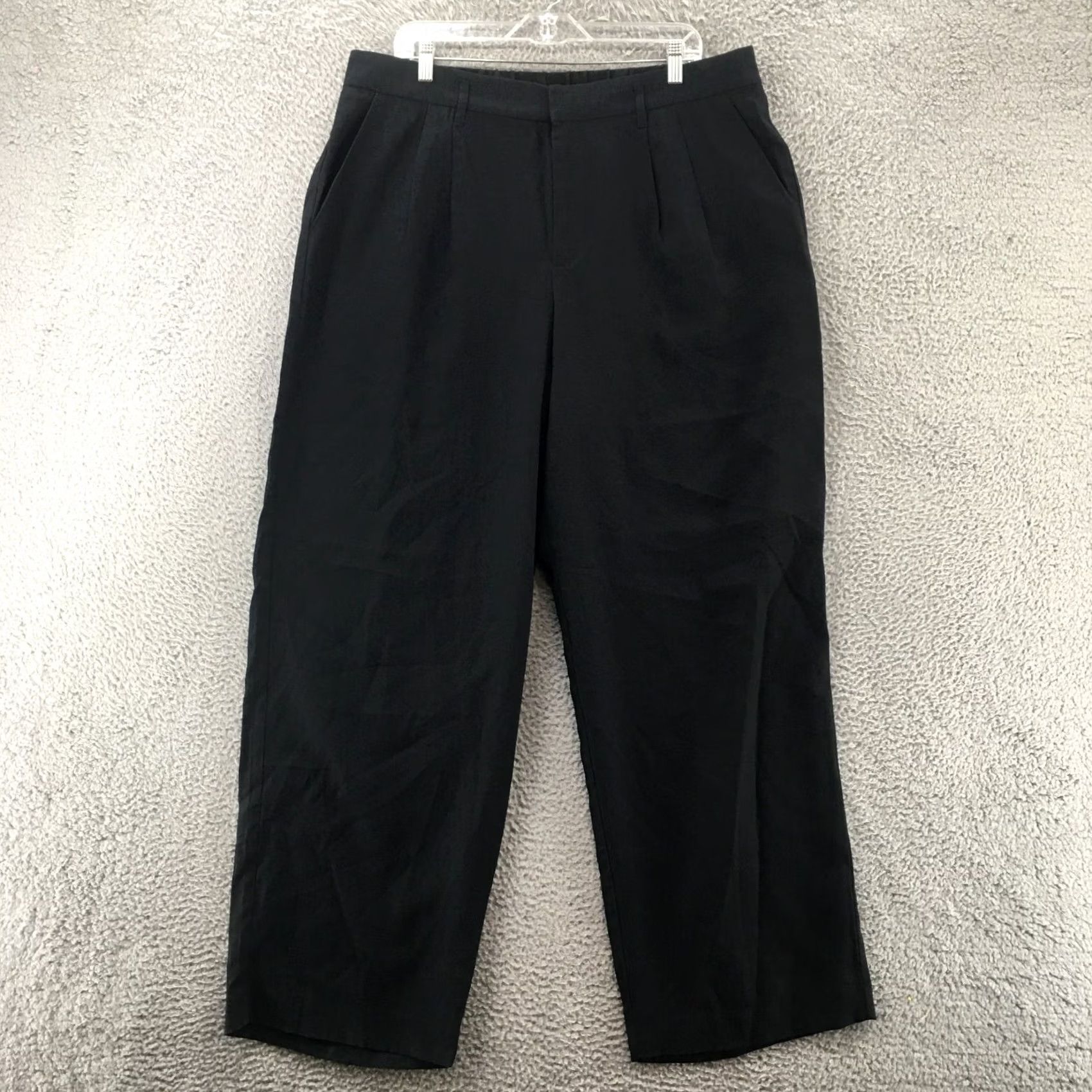 Vintage A New Day Black Wide-Leg Dress Pants Womens 17 High Rise Pleated Front Pants For Casual Wear Womens Size 38" / US 16 / IT 52 - 2 Thumbnail