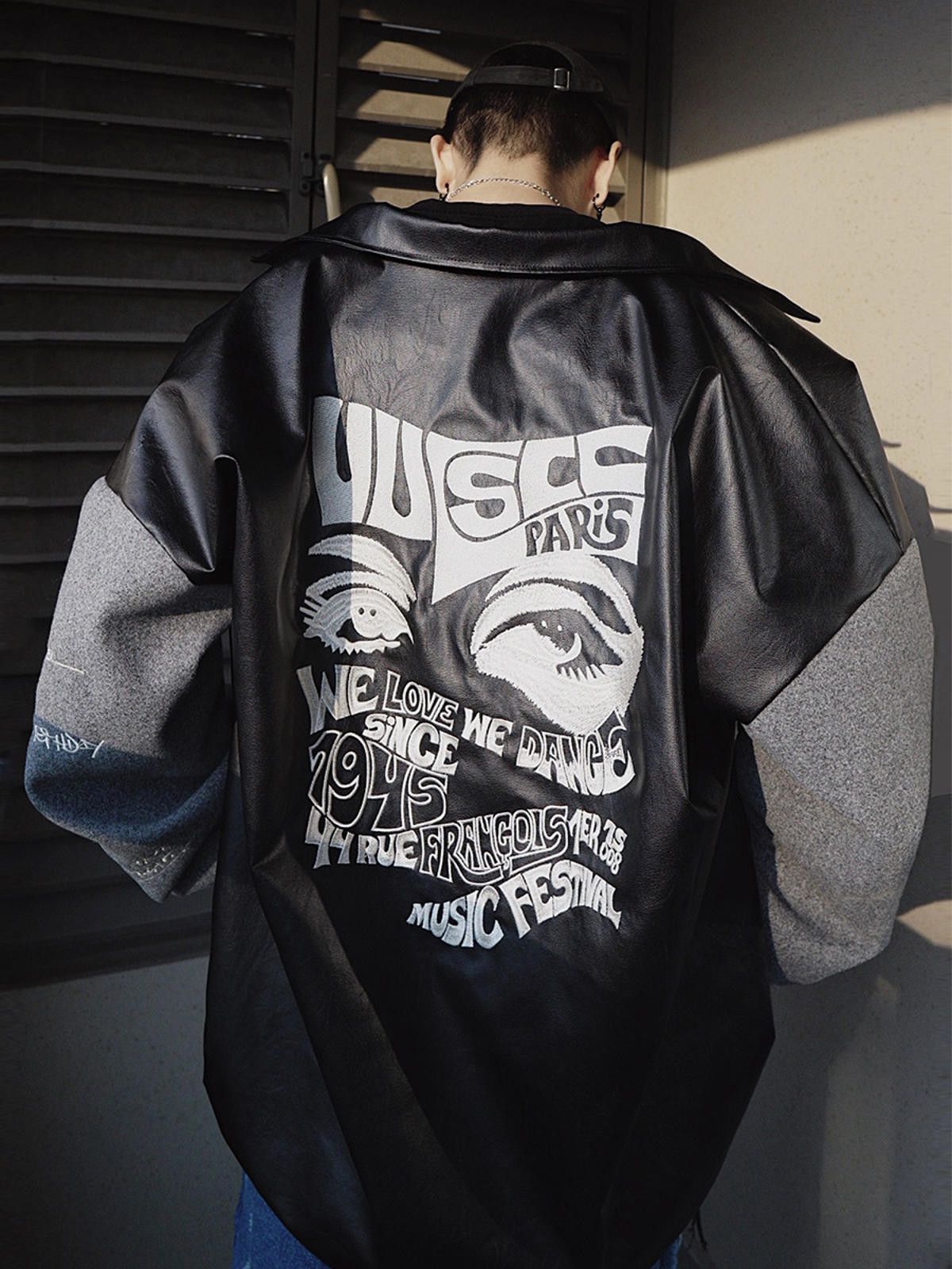 Japanese Brand Music Festival Jacket EYES PU Leather Varsity Jacket Size US M / EU 48-50 / 2 - 1 Thumbnail