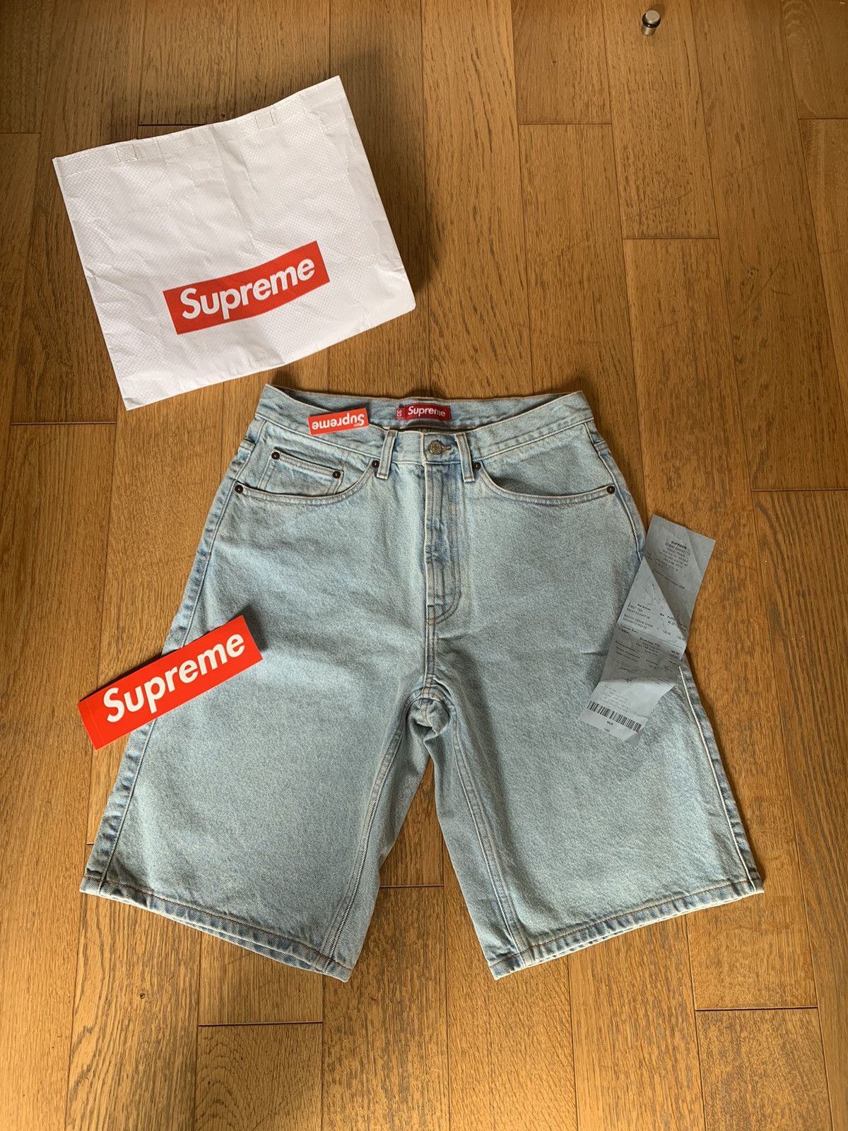 image of Supreme Baggy Denim Short Washed Indigo in Blue, Men's (Size 30)