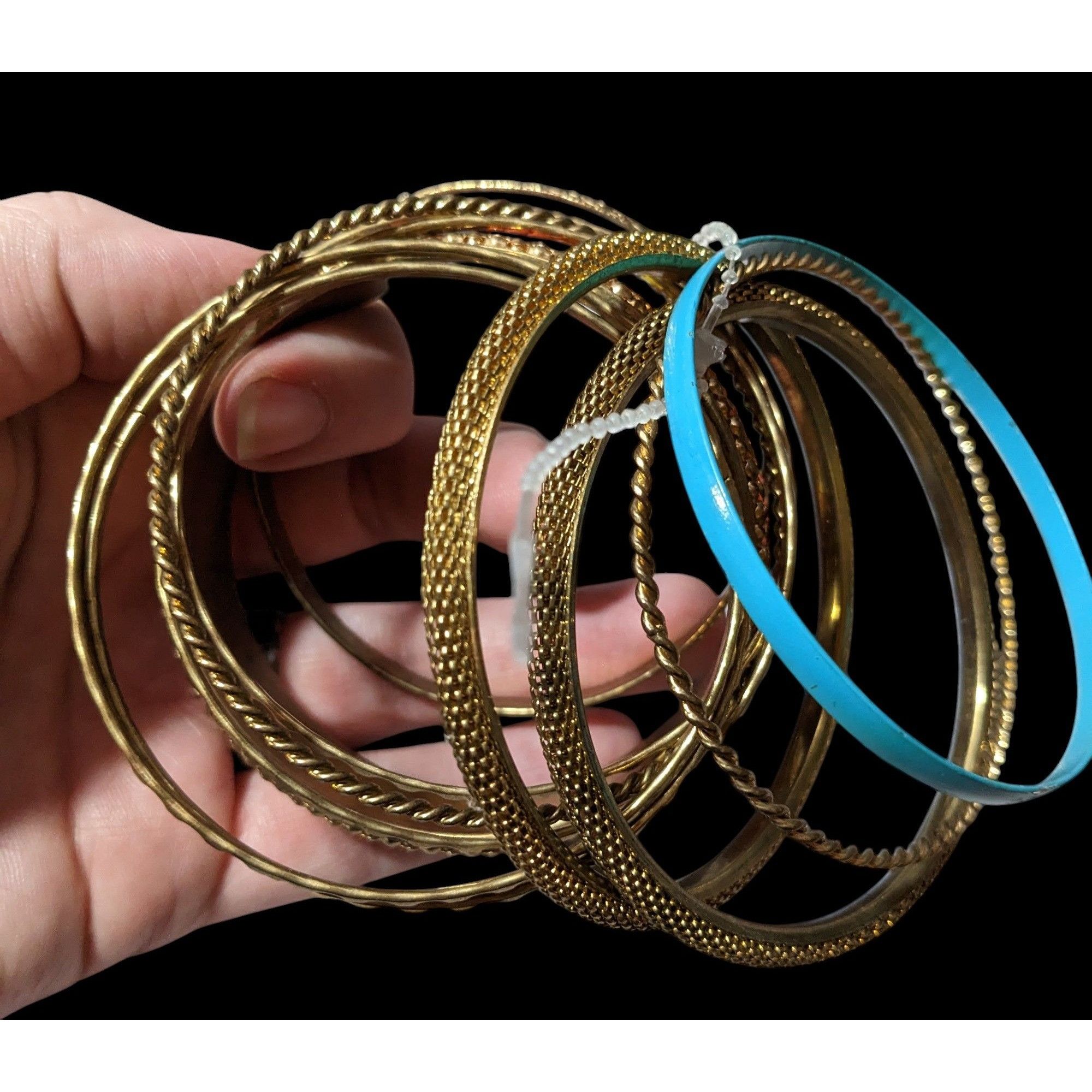 Other Gold Tone Orange And Blue Metal Bangle Bundle (11) Size ONE SIZE - 5 Thumbnail