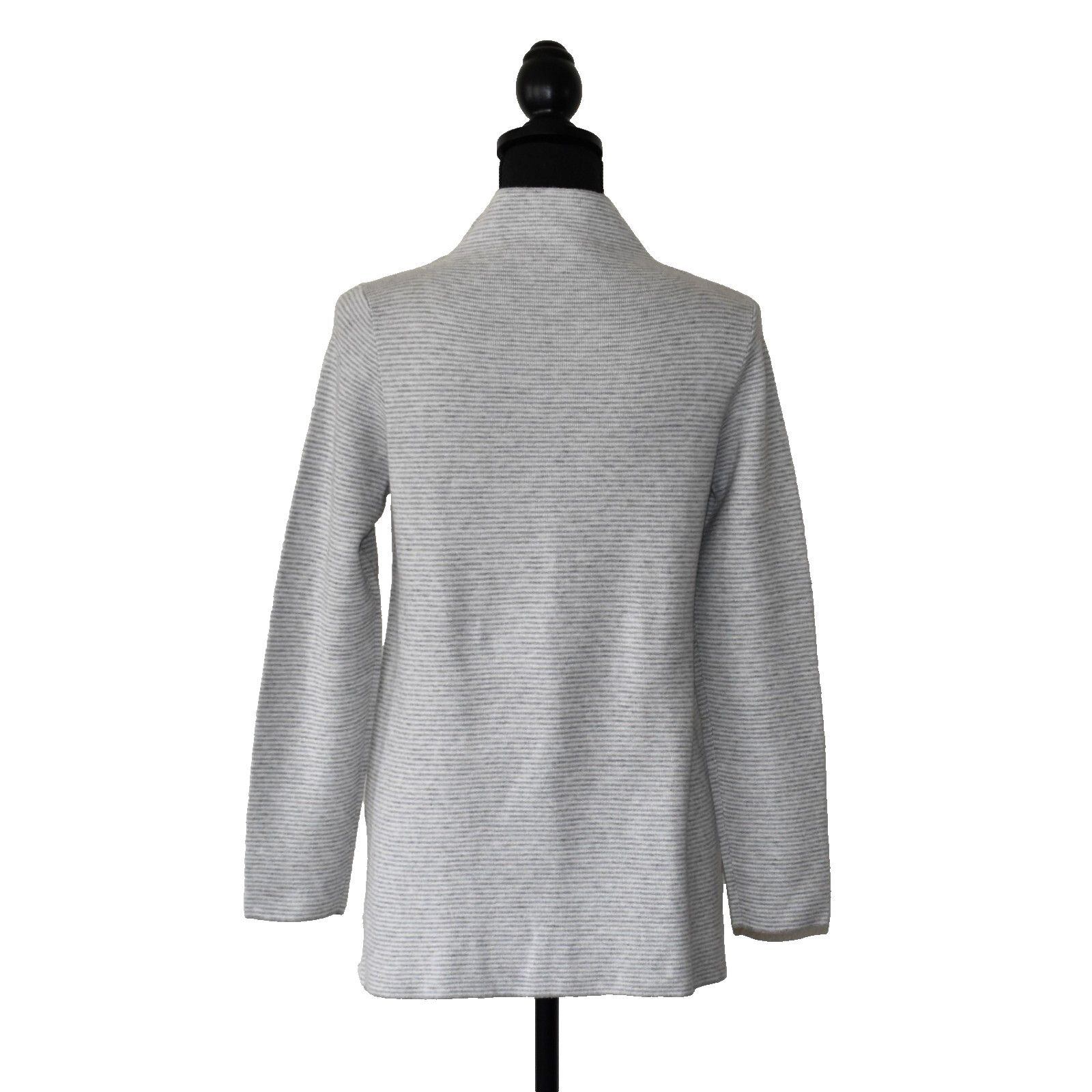 Eileen Fisher EILEEN FISHER Striped Org Cotton Cashmere Petite Sweater PP Size XXS / US 00 / IT 34 - 3 Thumbnail