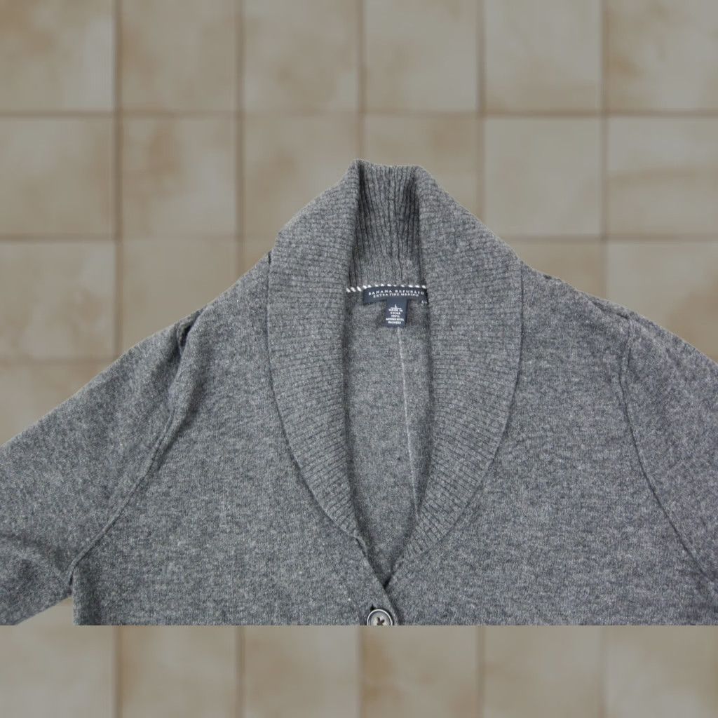 Banana Republic Banana Republic Cardigan Womens Large L Gray Merino Wool Knit Button Up Sweater Size L / US 10 / IT 46 - 1 Thumbnail