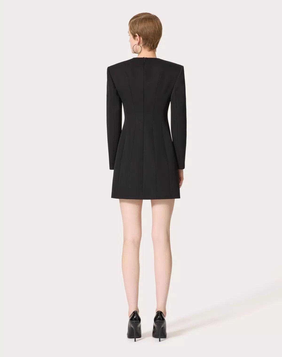 Valentino o1s1wg110426 Grisaille Short Dress in Nero Size XS / US 0-2 / IT 36-38 - 4 Thumbnail