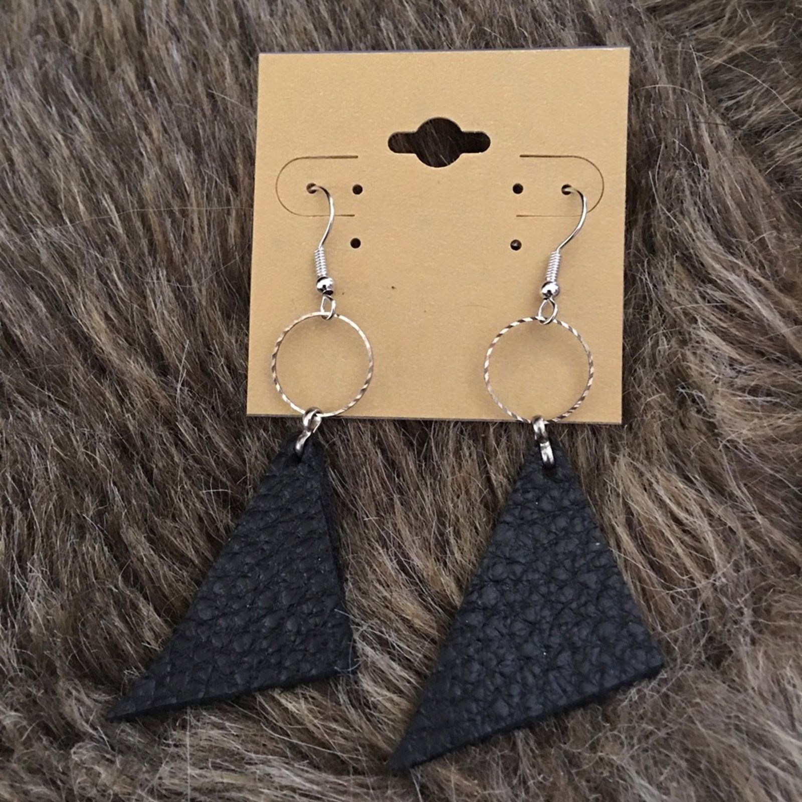 Handmade Boho handmade genuine leather earrings Size ONE SIZE - 2 Thumbnail