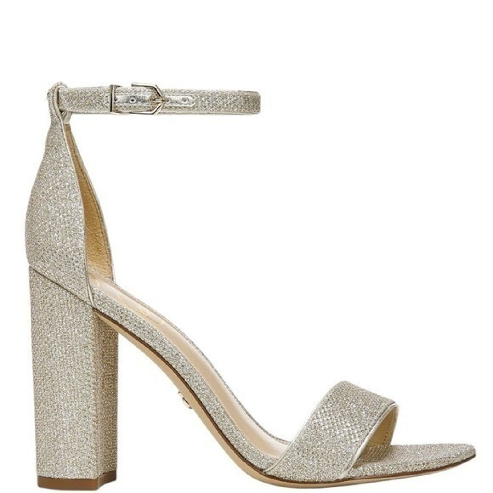 Sam Edelman Sam Edelman Gold Glitter Block Ankle Strap Heels Size 10.5M Size US 10.5 / IT 40.5 - 2 Thumbnail