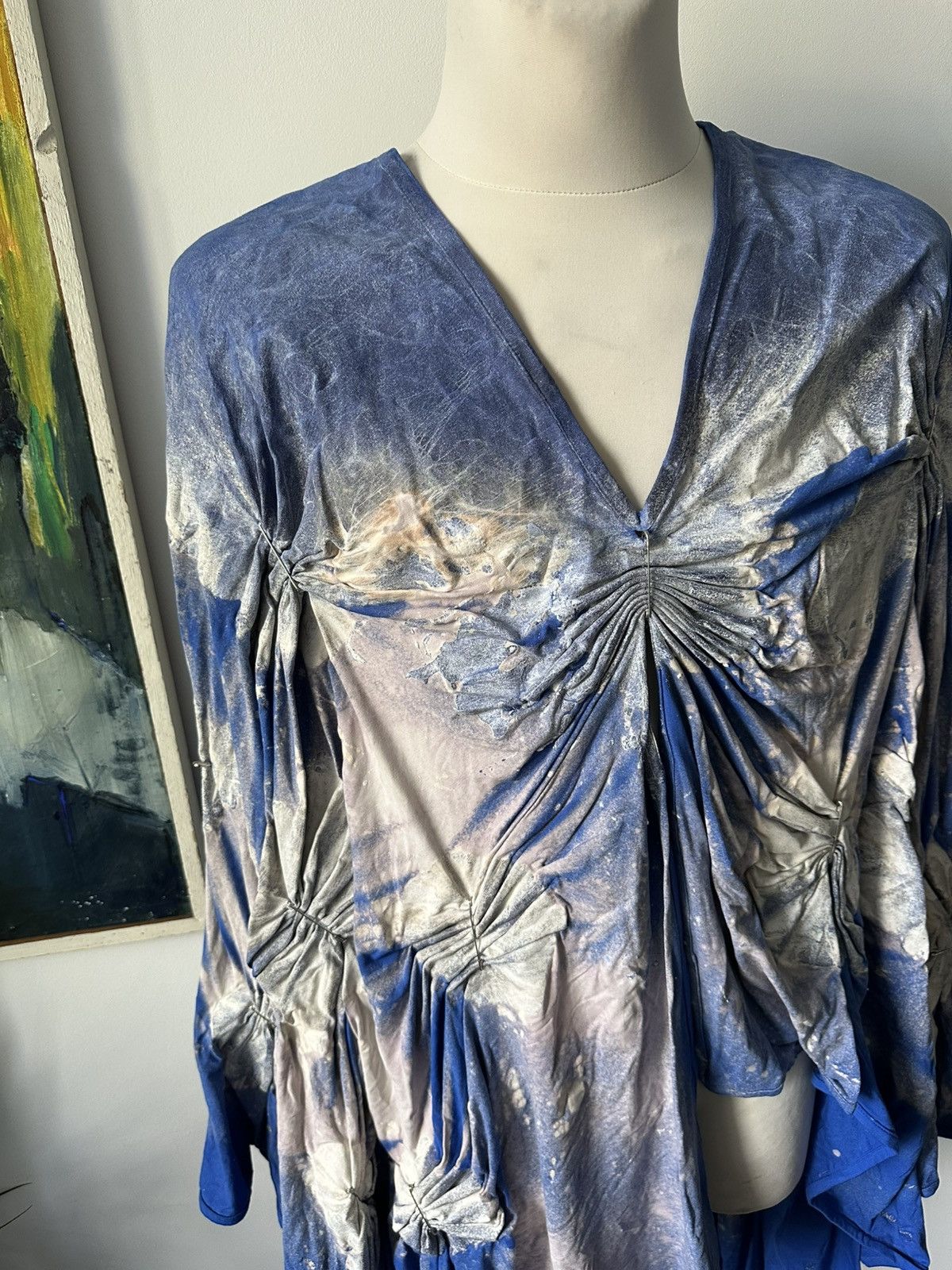 Designer Experimental wax cape asymmetric rare school Size US M / EU 48-50 / 2 - 4 Thumbnail