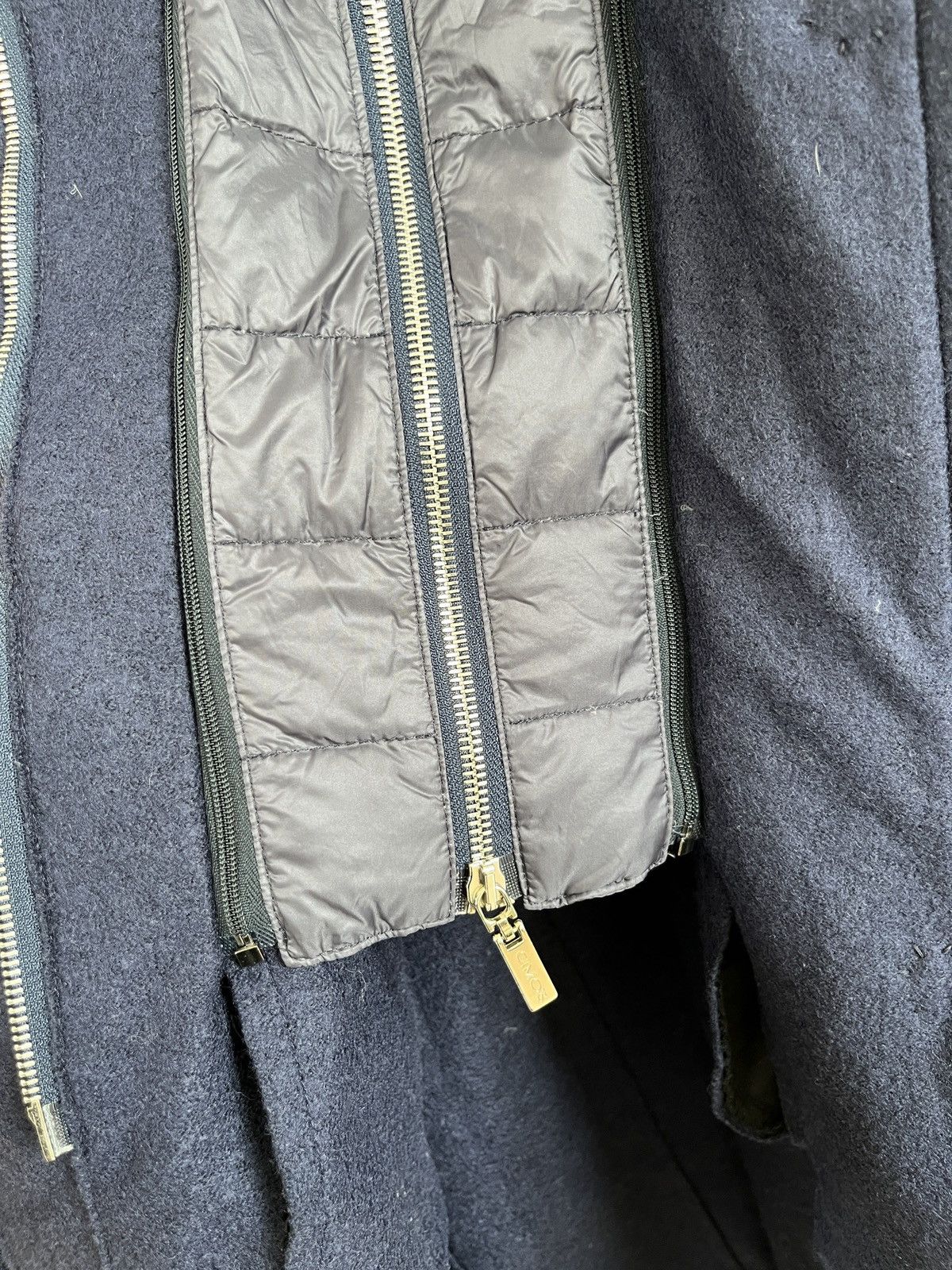 Gimo's Gimos Blue Wool Parka w/ Detachable Down Hood & Vest Size L / US 10 / IT 46 - 11 Thumbnail