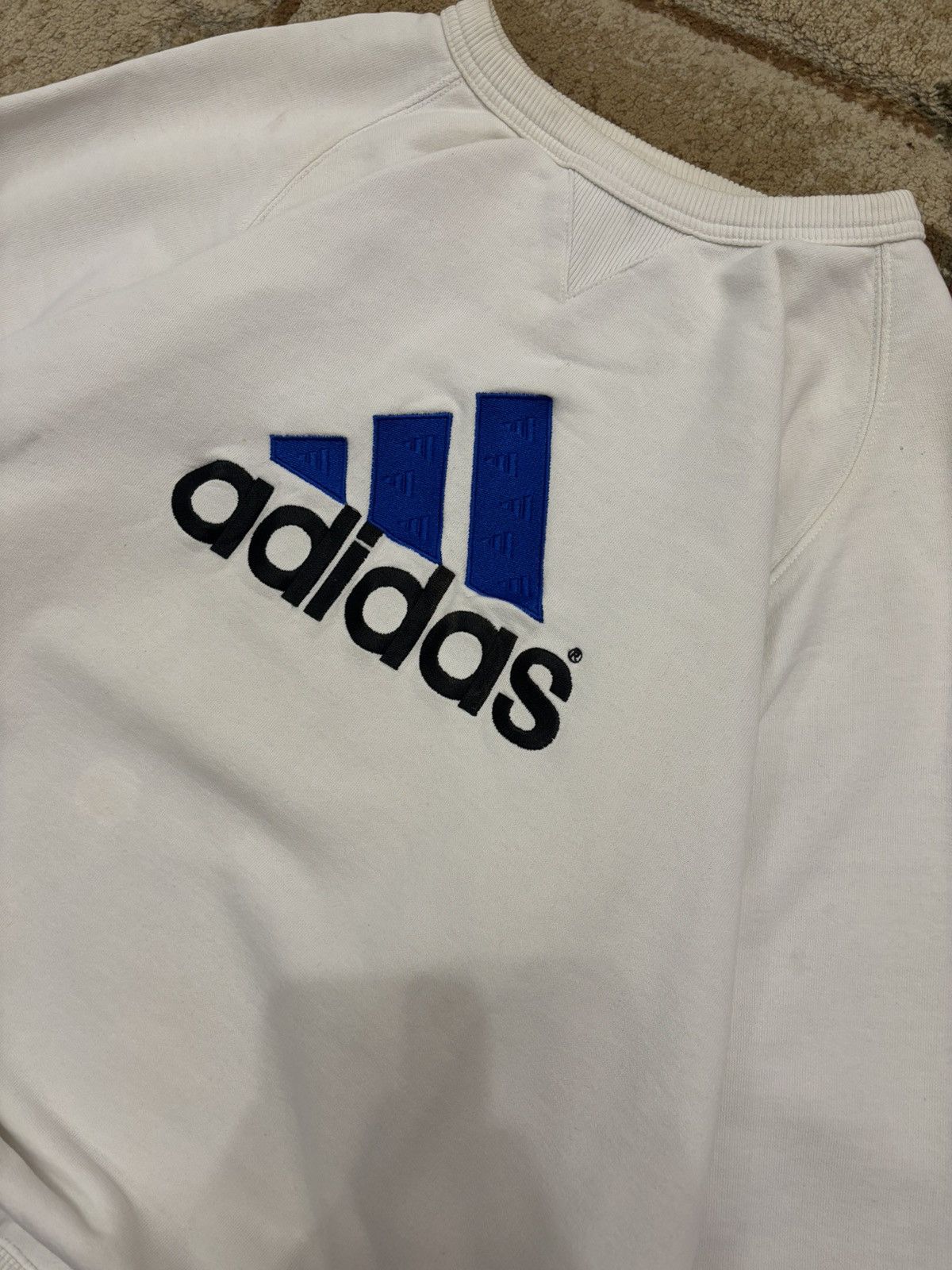 Adidas 90s Vintage Adidas Big Logo Crewneck Sweatshirt Size US XL / EU 56 / 4 - 5 Thumbnail