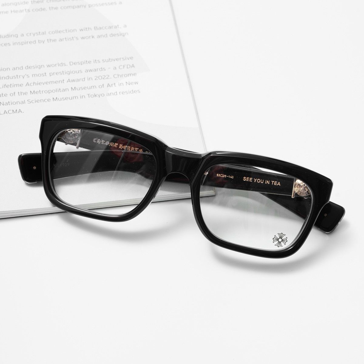 Chrome Hearts CHROME HEARTS SEE YOU IN TEA BLACK-GOLD PLATED GLASSES Size ONE SIZE - 6 Thumbnail