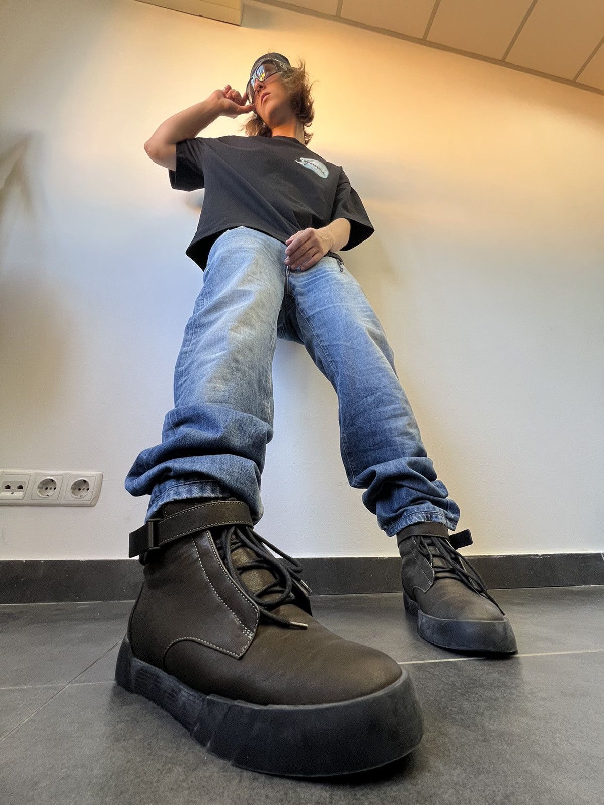 Giuseppe Zanotti Rick Owens type Giuseppe Zanotti belted Hi top sneakers Size US 10 / EU 43 - 1 Thumbnail