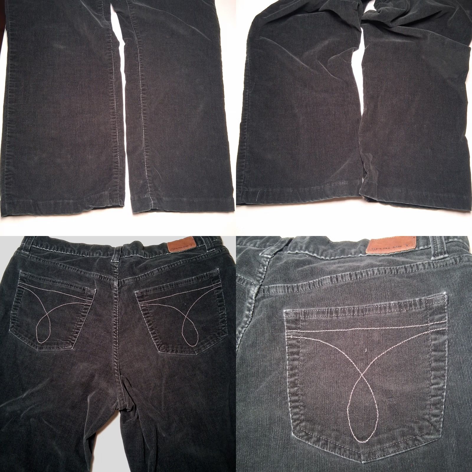 Calvin Klein Calvin Klein Pants Women 16 Bootcut Black Stretch Classic Hemmed Corduroy Size 38" / US 16 / IT 52 - 8 Thumbnail