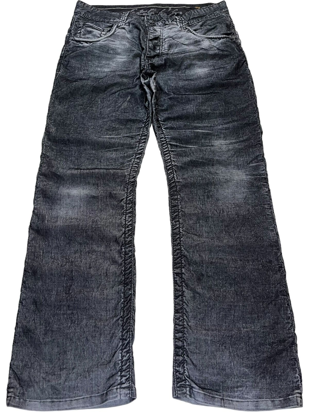 Vintage Japanese Brand Flare Distressed Pleated Style Jeans