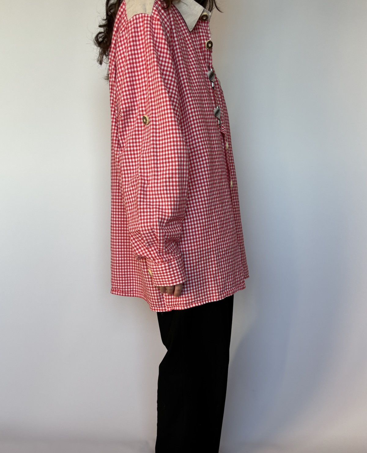 Folk × Vintage Trachten Alpen Shirt Dirndl Austrian Longsleeve Bavarian Size US XL / EU 56 / 4 - 3 Thumbnail