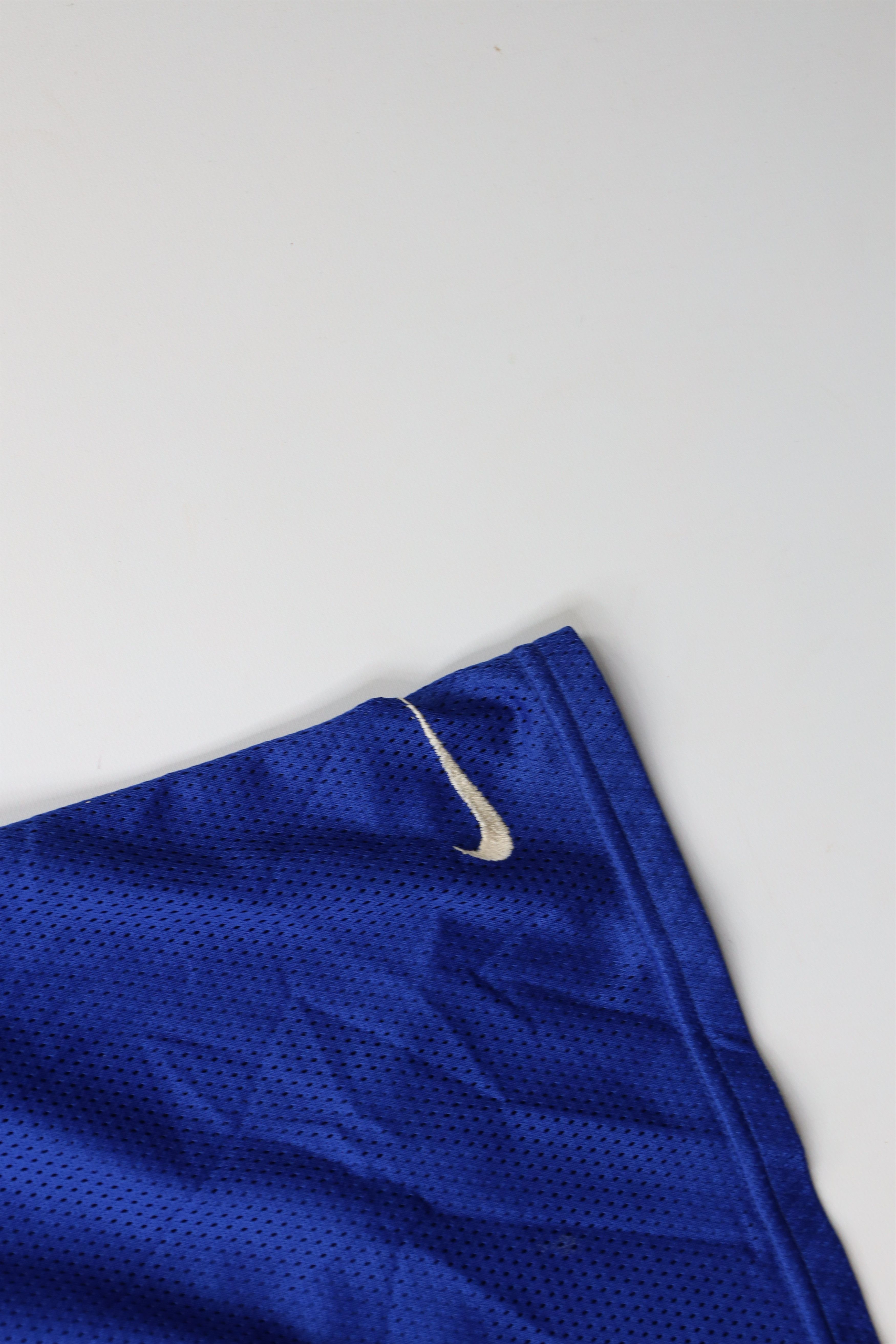 Nike × Vintage Vintage 90s Nike Mini Swoosh Above Knee Mesh Shorts Blue Size US 34 / EU 50 - 5 Thumbnail