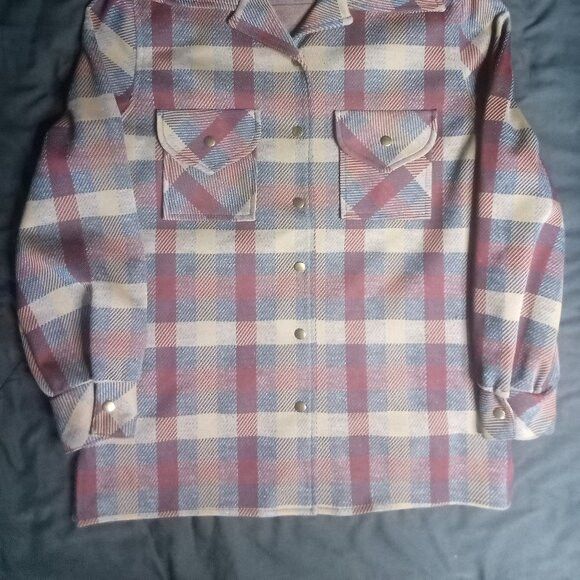 Other Vintage Jack Winter Plaid Polyester Snap Button Shirt Size XL / US 12-14 / IT 48-50 - 3 Thumbnail