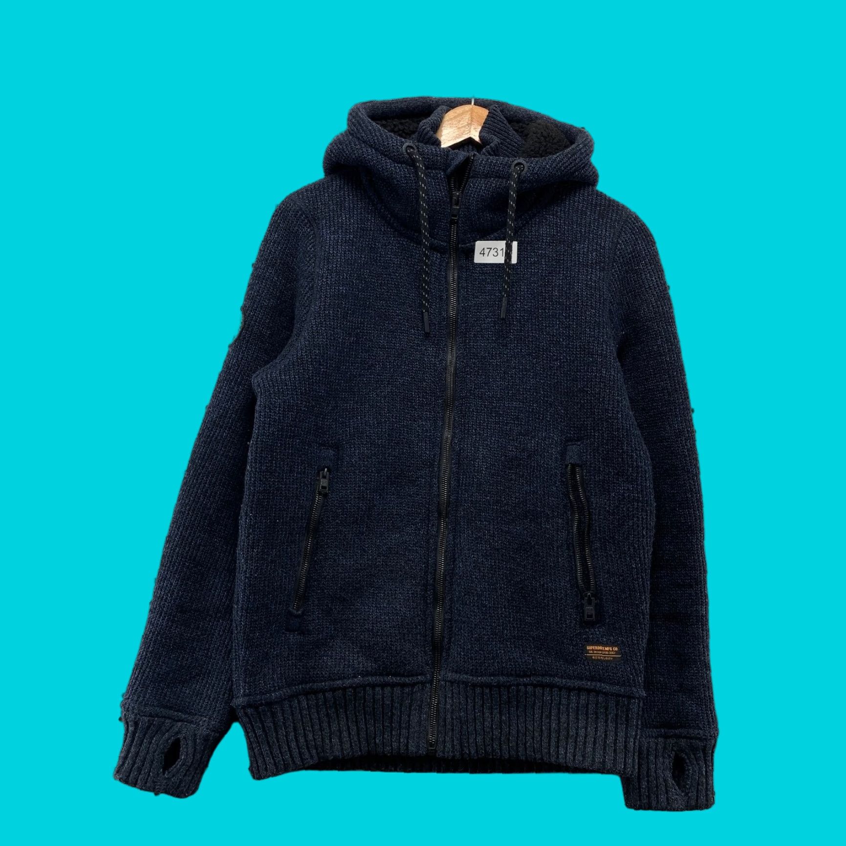 Superdry Superdry Jacket Mens Small Blue Heavy Thick Wool Hoodie Sherpa Lined Size US S / EU 44-46 / 1 - 1 Thumbnail