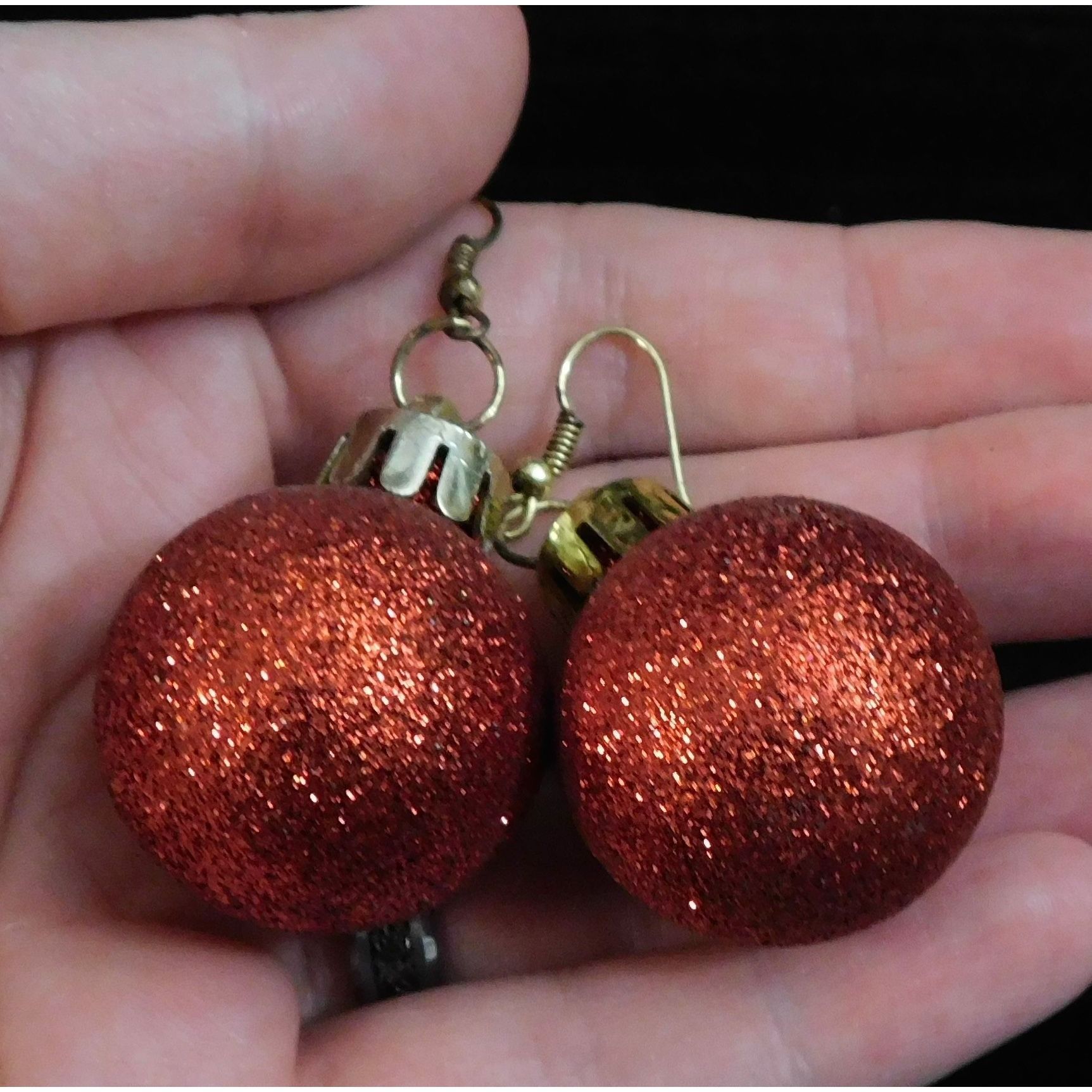 Other Red Glitter Holiday Bauble Ornament Earrings Size ONE SIZE - 3 Thumbnail