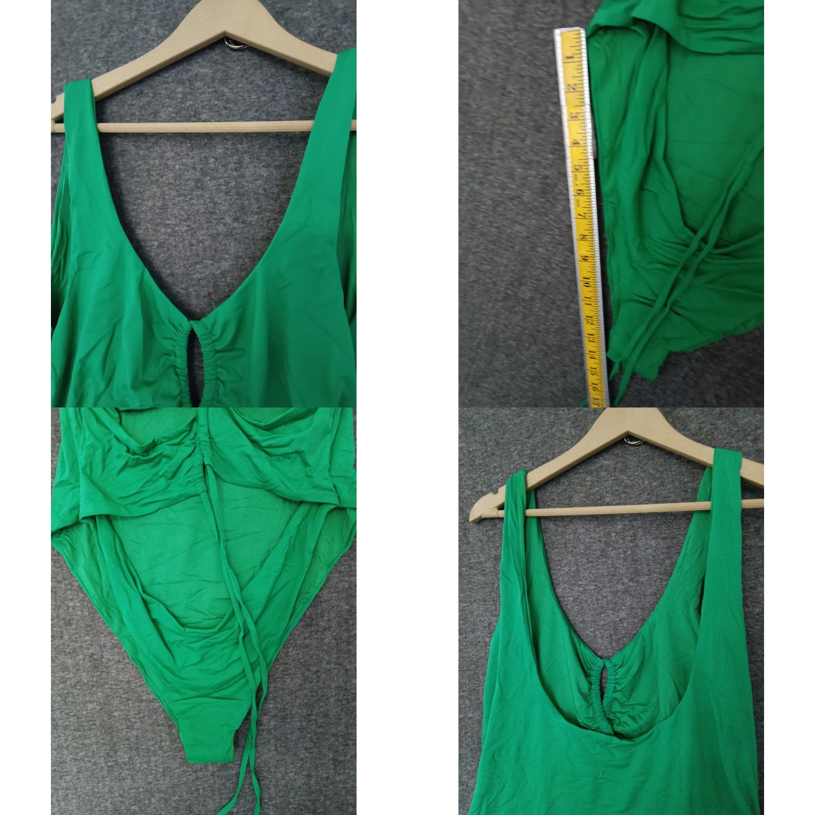 Triangl Toluca Swim One Piece Green 4XL Adults Women Triangle Waist Wrap Open Tummy Solid Nylon Spandex Sexy Beach Size ONE SIZE - 8 Thumbnail