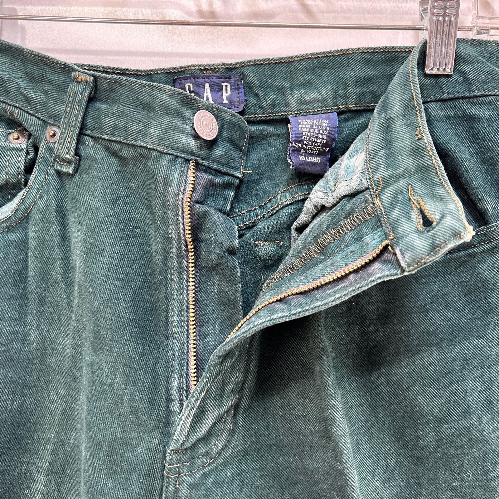 Gap × Vintage Vintage 90s GAP Green Denim Mom Jeans Size 30" / US 8 / IT 44 - 5 Thumbnail