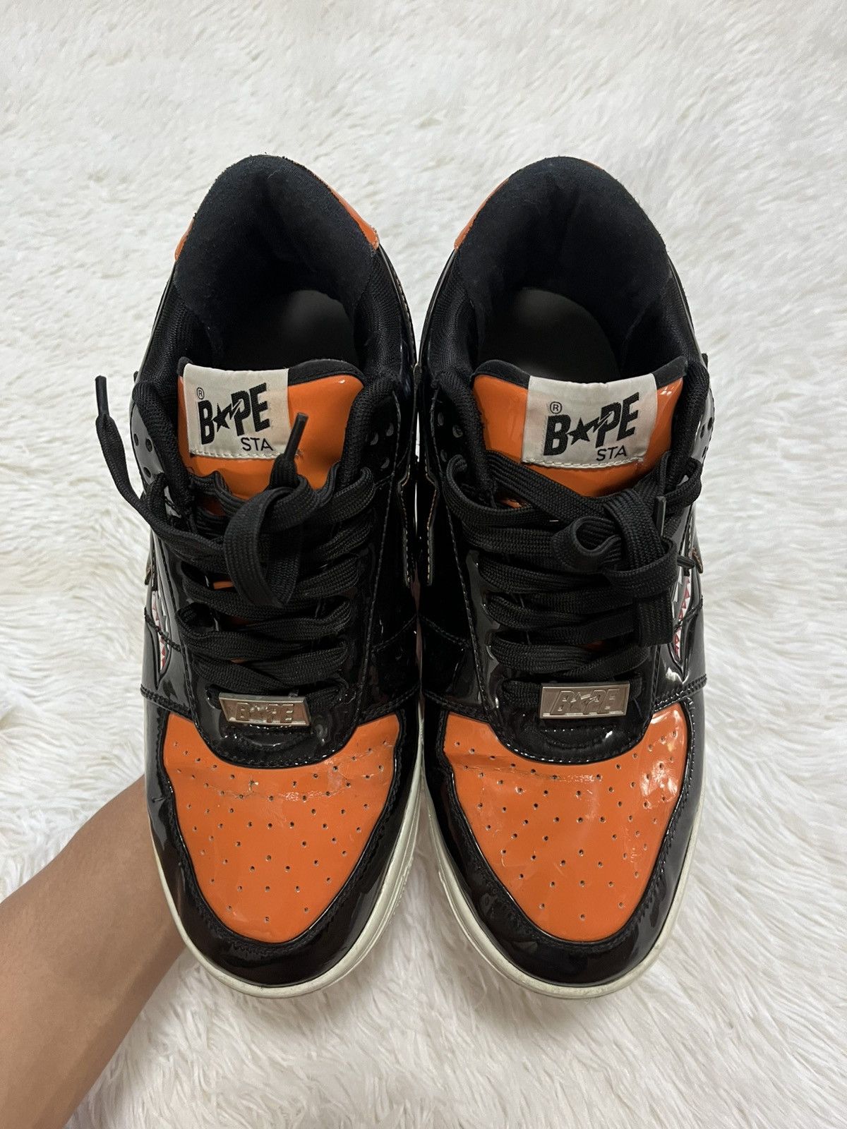 Bape Bape sta shark black orange Size US 10 / EU 43 - 3 Thumbnail