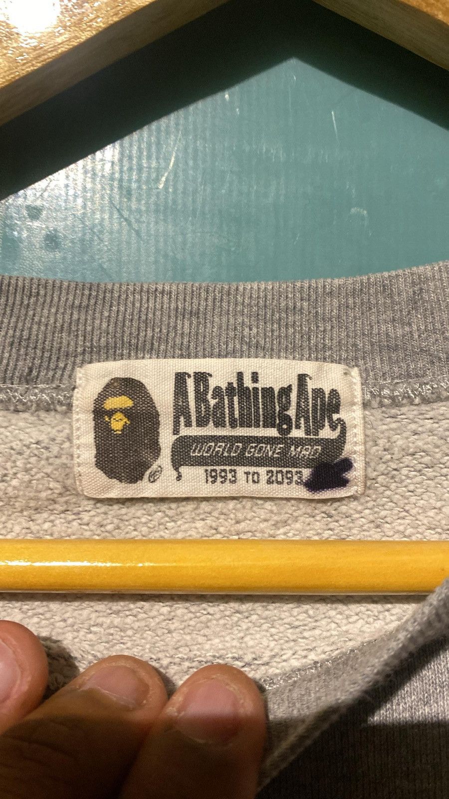 Bape Bape A Bathing Ape Head Lightning Crewneck Sweatshirt Grey Size ONE SIZE - 4 Thumbnail