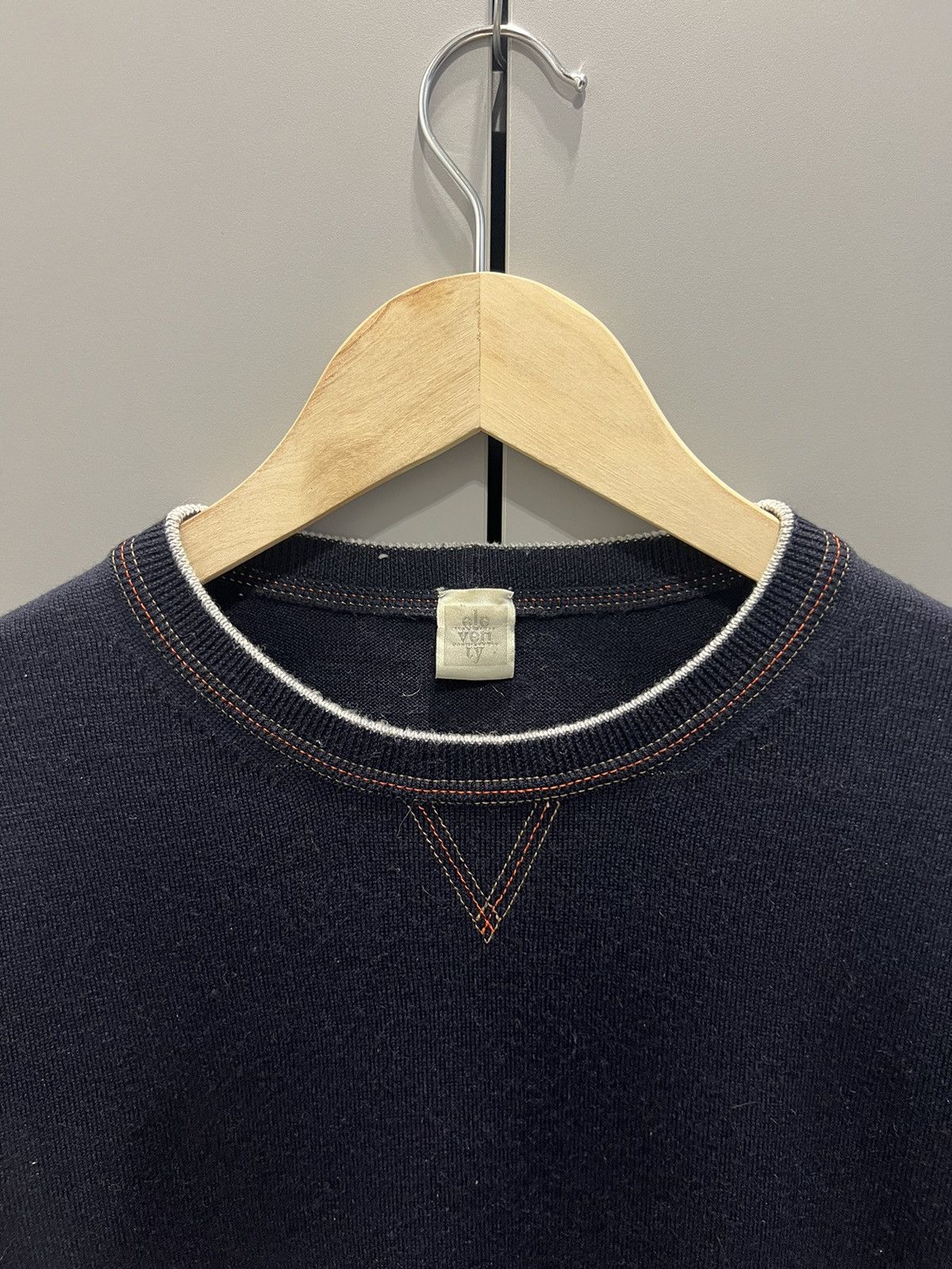 Eleventy Eleventy Decorative Stitching Sweater Blue Wool Medium Size US M / EU 48-50 / 2 - 5 Thumbnail