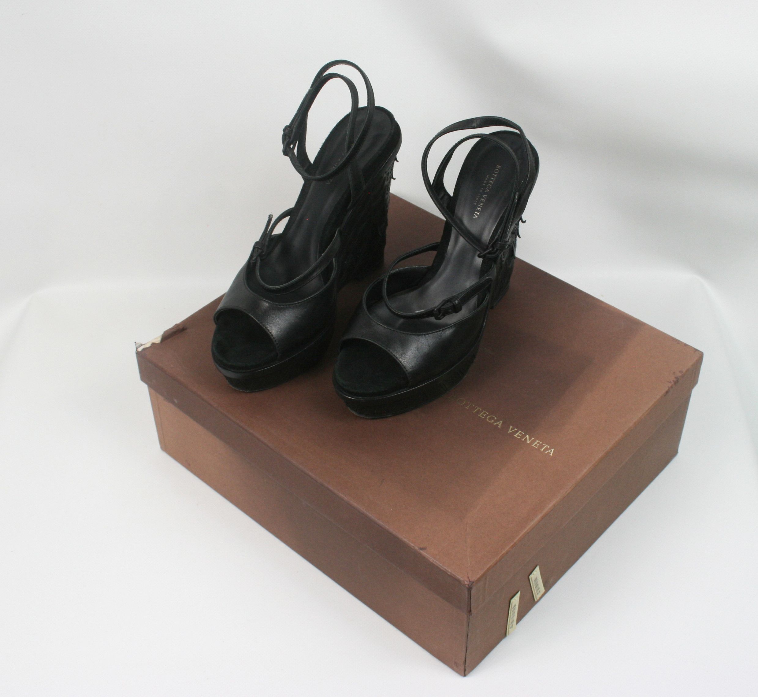 Bottega Veneta Wedge Tanned Leather Sandals Size US 8 / IT 38 - 2 Thumbnail