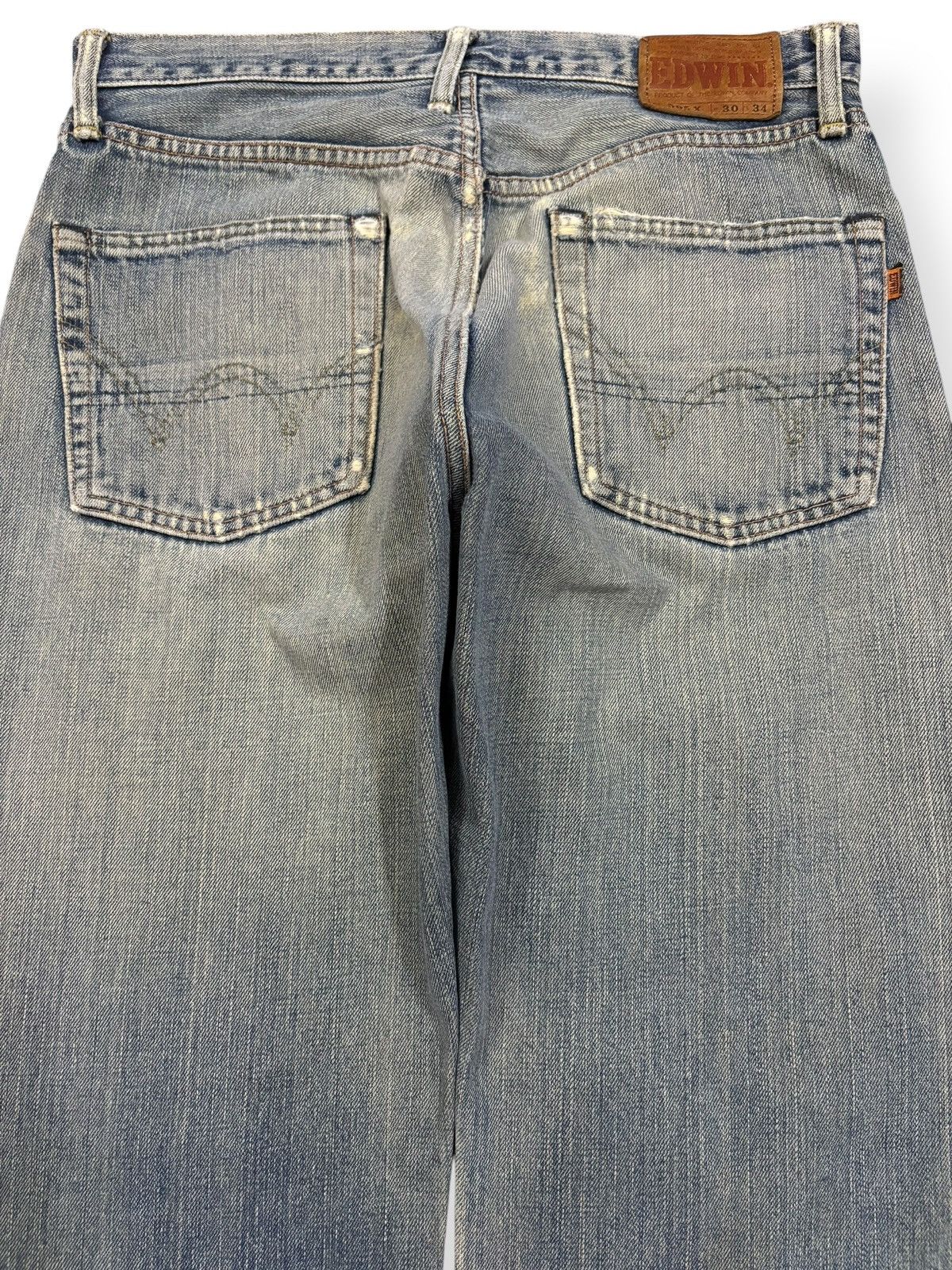 Edwin Vintage Edwin 505X Selvedge Mud Wash Loose Distressed Jeans Size US 31 - 12 Thumbnail