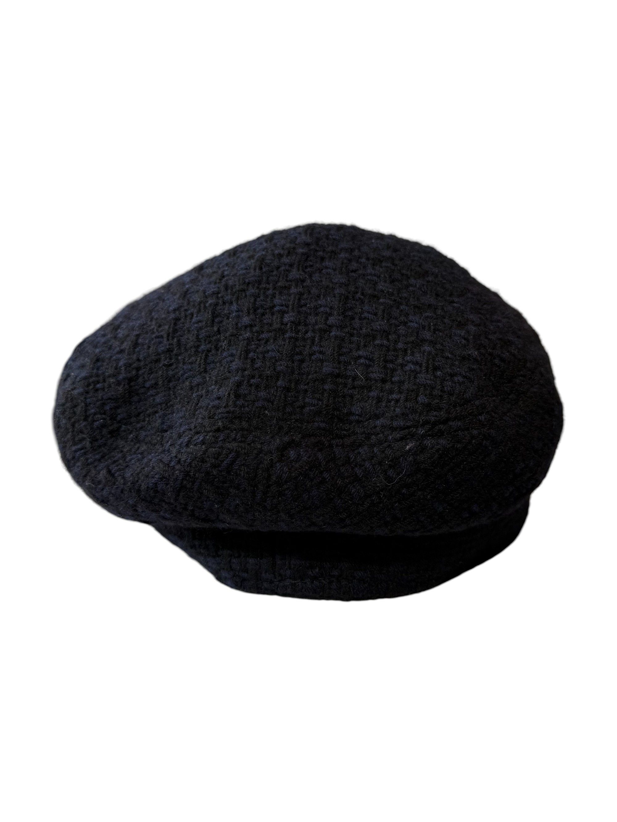 Chanel Chanel Navy Cashmere Wool Tweed Newsboy Cap Size Medium Size ONE SIZE - 4 Thumbnail