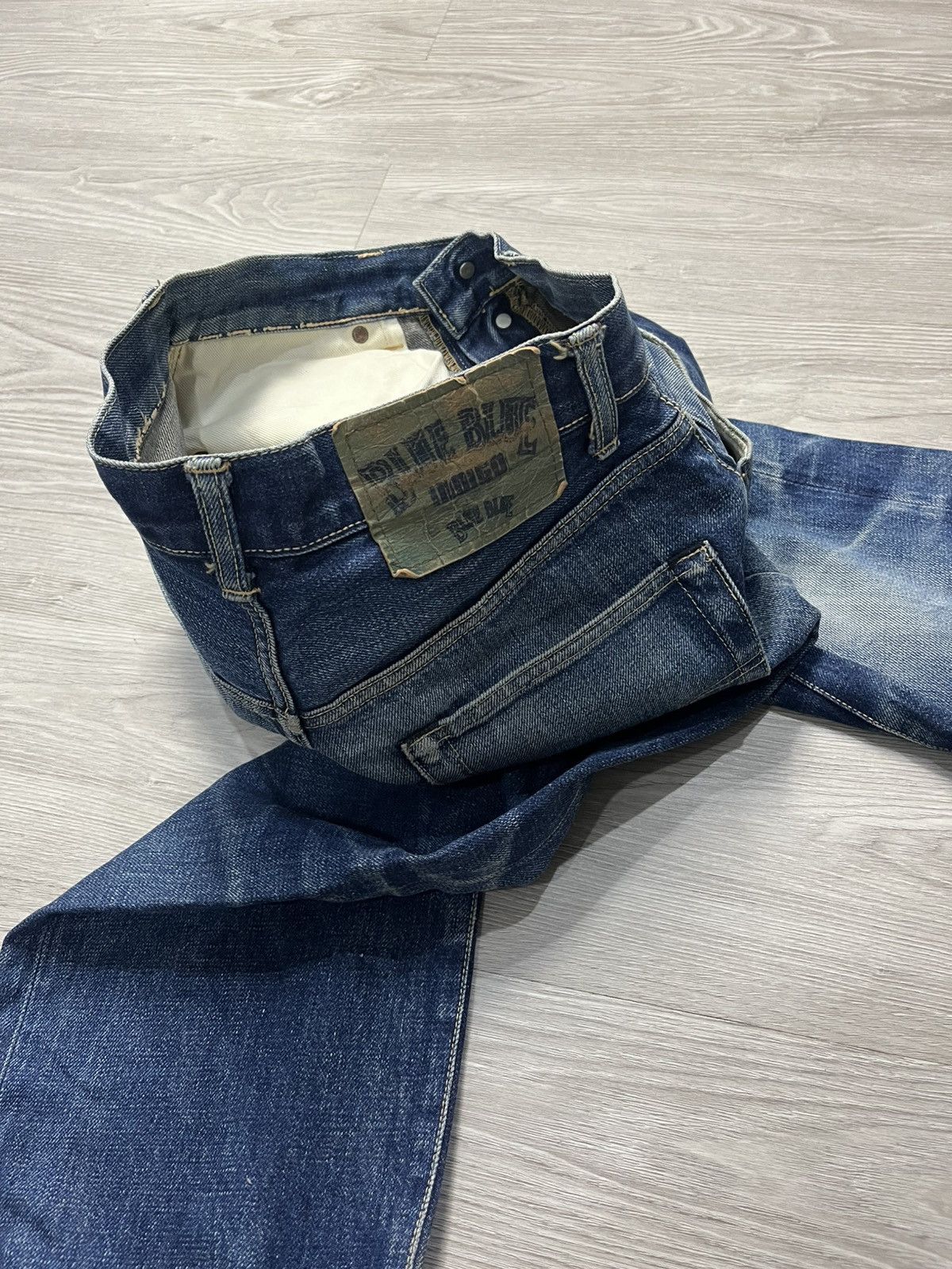Blue Blue Japan Vintage HR Market Blue Blue Japan Selvedge faded Denim Jeans Size US 31 - 11 Thumbnail
