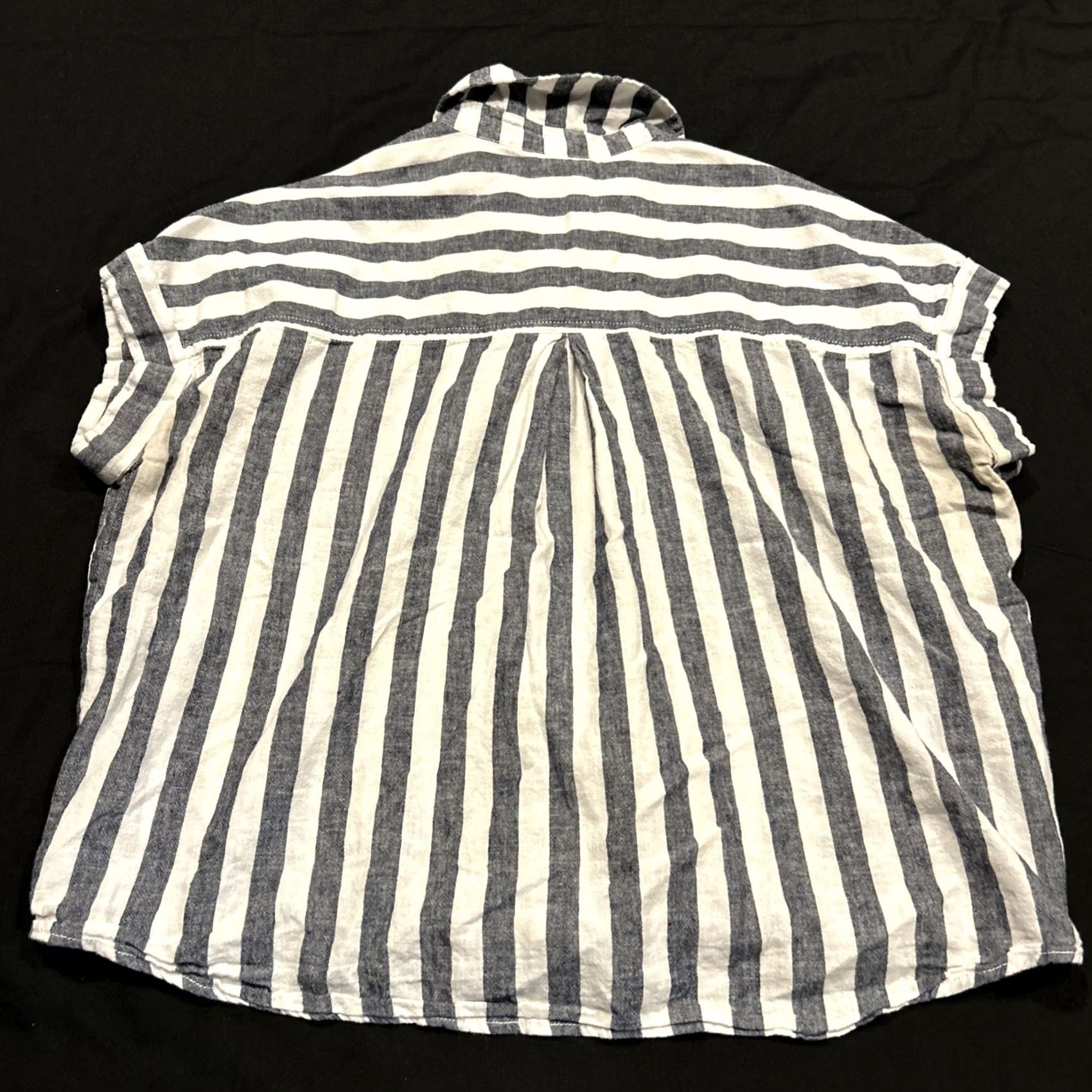 Sanctuary Sanctuary Top Women’s M Button Up Striped Drawstring Bottom Linen Blend B12 Shirt Women M Multicolor Striped Button Blouse Beach Lightweight Size M / US 6-8 / IT 42-44 - 4 Thumbnail
