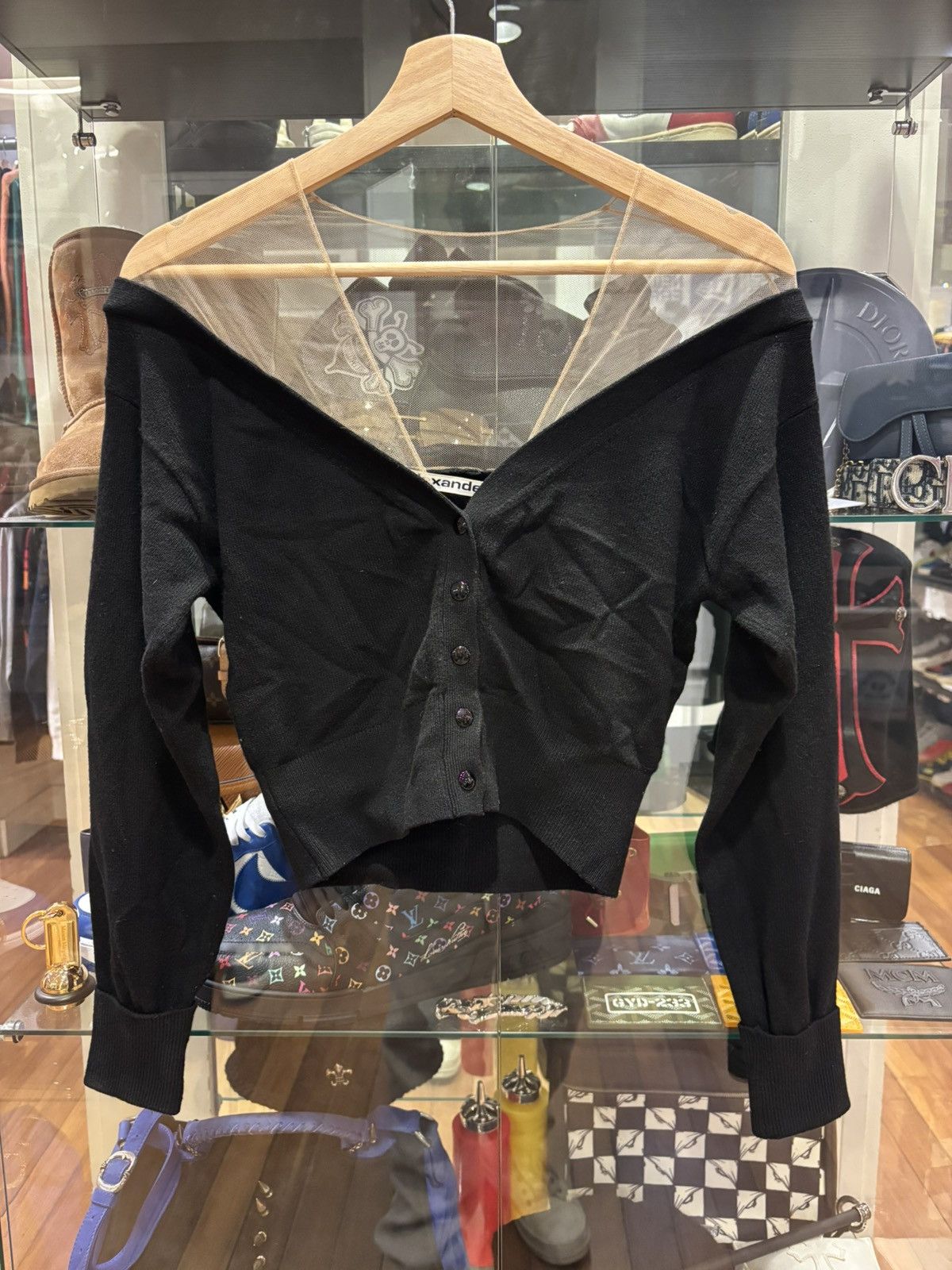 Alexander Wang Sheer Yoke Cardigan