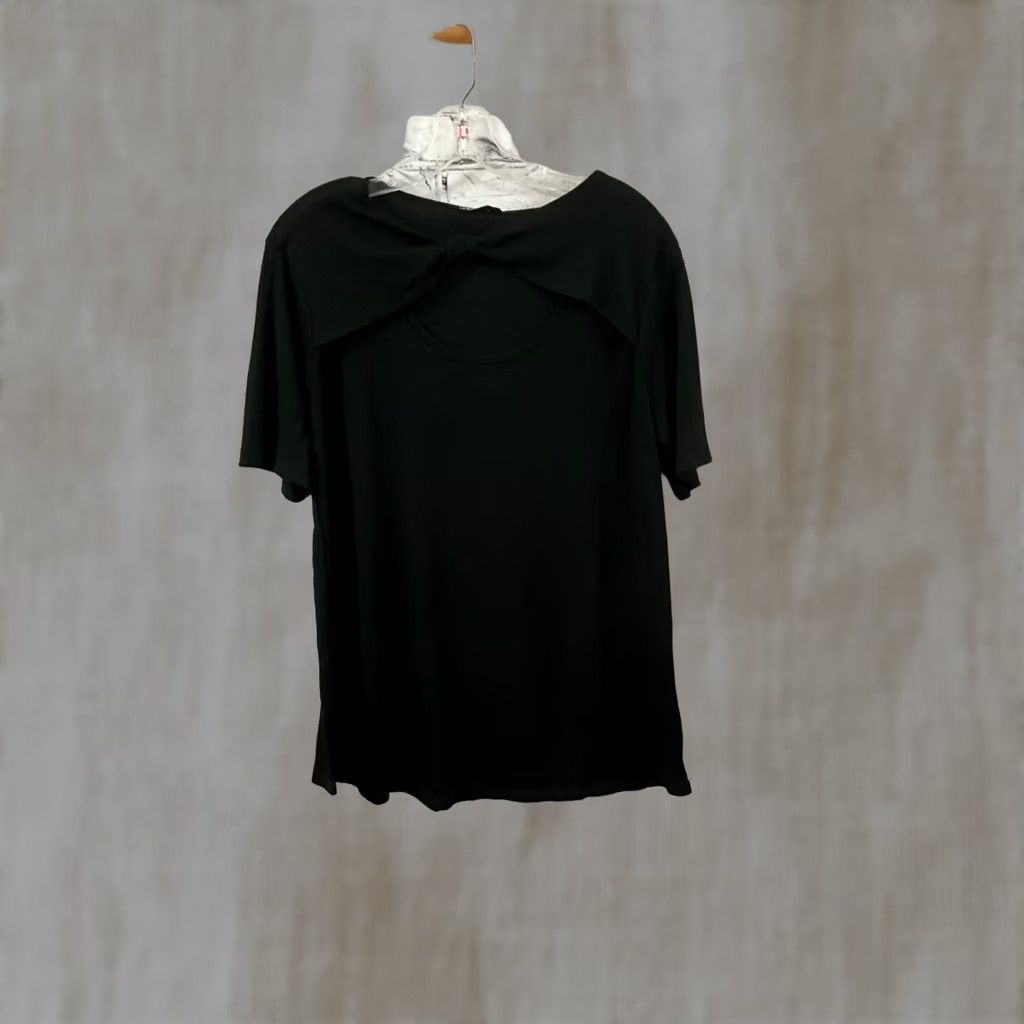 Vintage HEIMISH USA WOMENS T-Shirt L black Round Neck Short Sleeve Pullover Casual Knit Spandex USA Theme Modern Basic Size L / US 10 / IT 46 - 1 Thumbnail