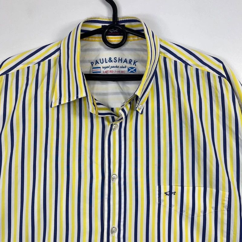 Paul & Shark Paul & Shark Yachting Striped Short Sleeve Shirt Sz XL Size US XL / EU 56 / 4 - 2 Thumbnail
