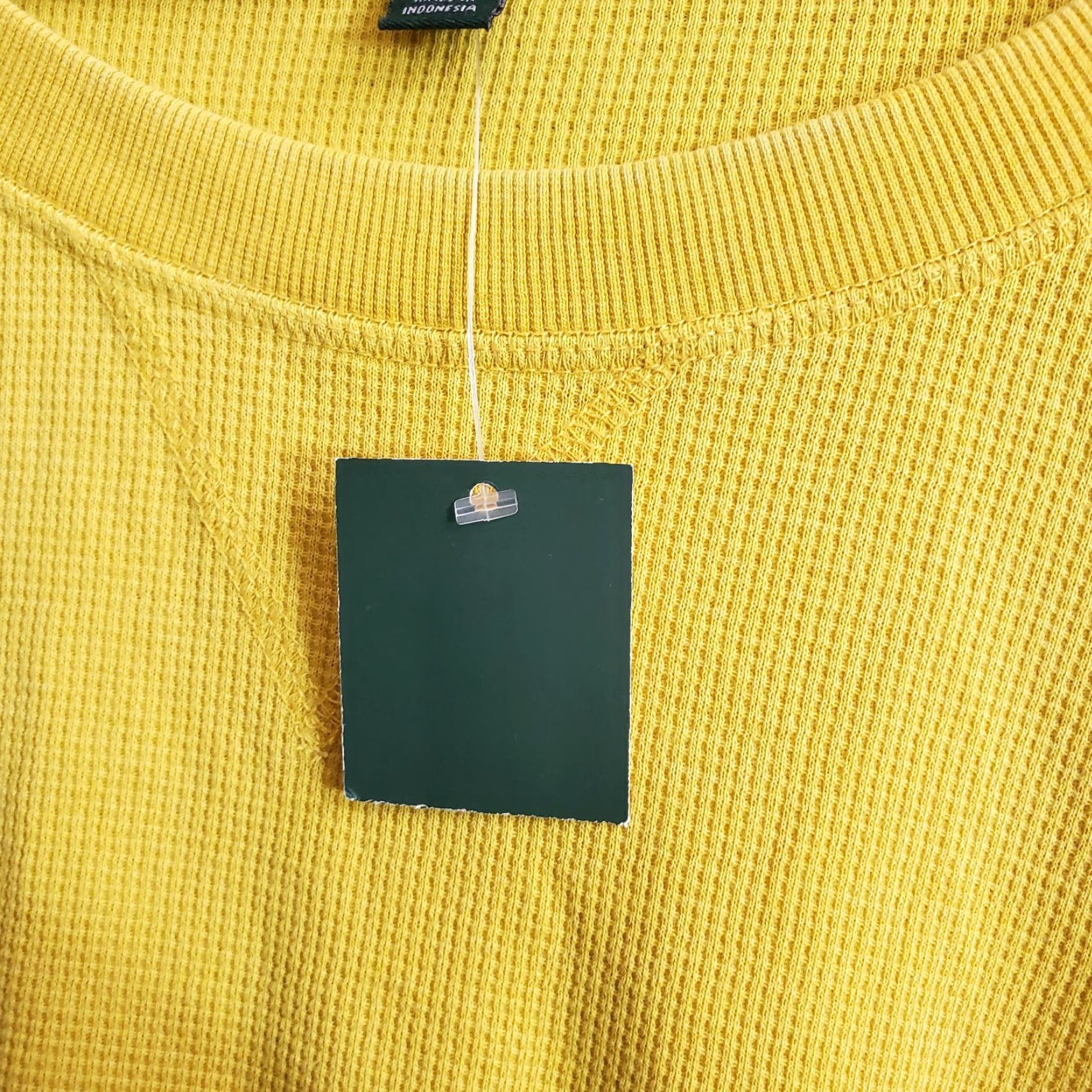 Vintage Wild Fable Womens Thermal Top L Mustard Yellow Long Sleeve Cotton Blend Shirt Womens L Yellow Thermal Size L / US 10 / IT 46 - 6 Thumbnail